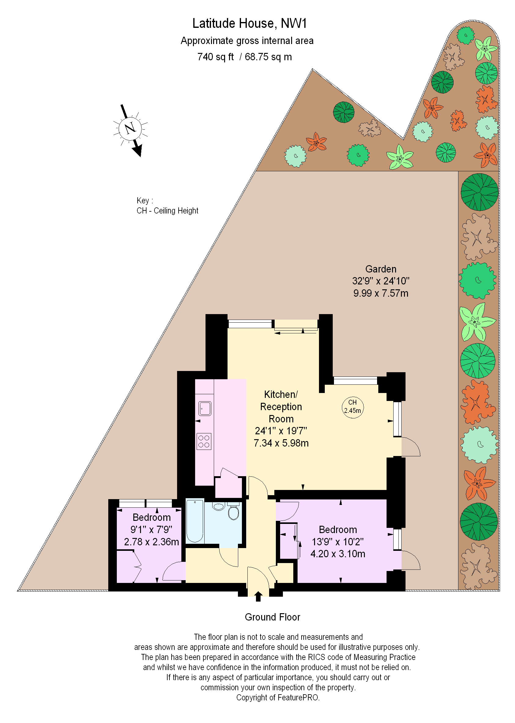 2 Bedrooms Flat to rent in Latitude House, Oval Road, London NW1