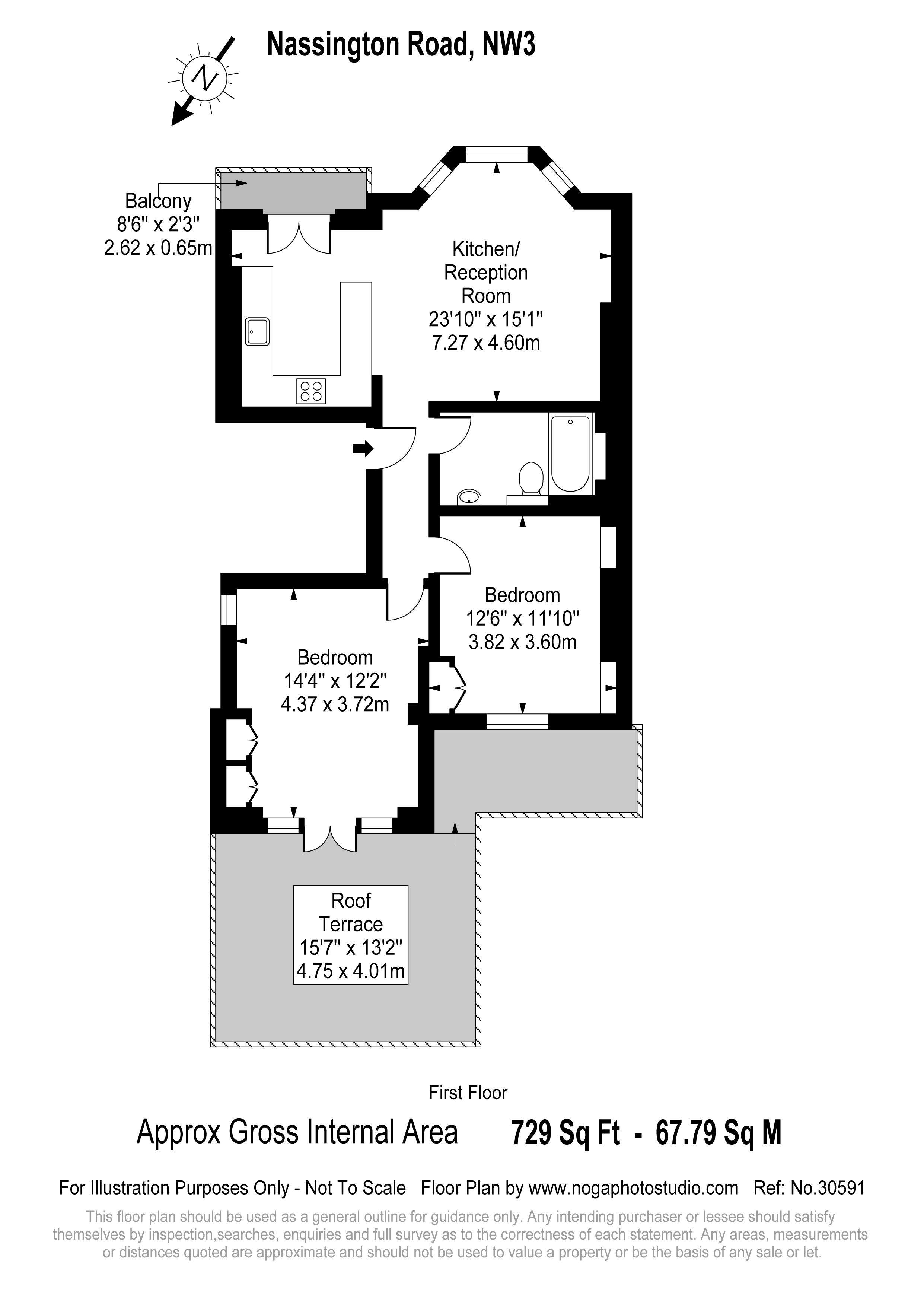 2 Bedrooms Flat to rent in Nassington Road, London NW3