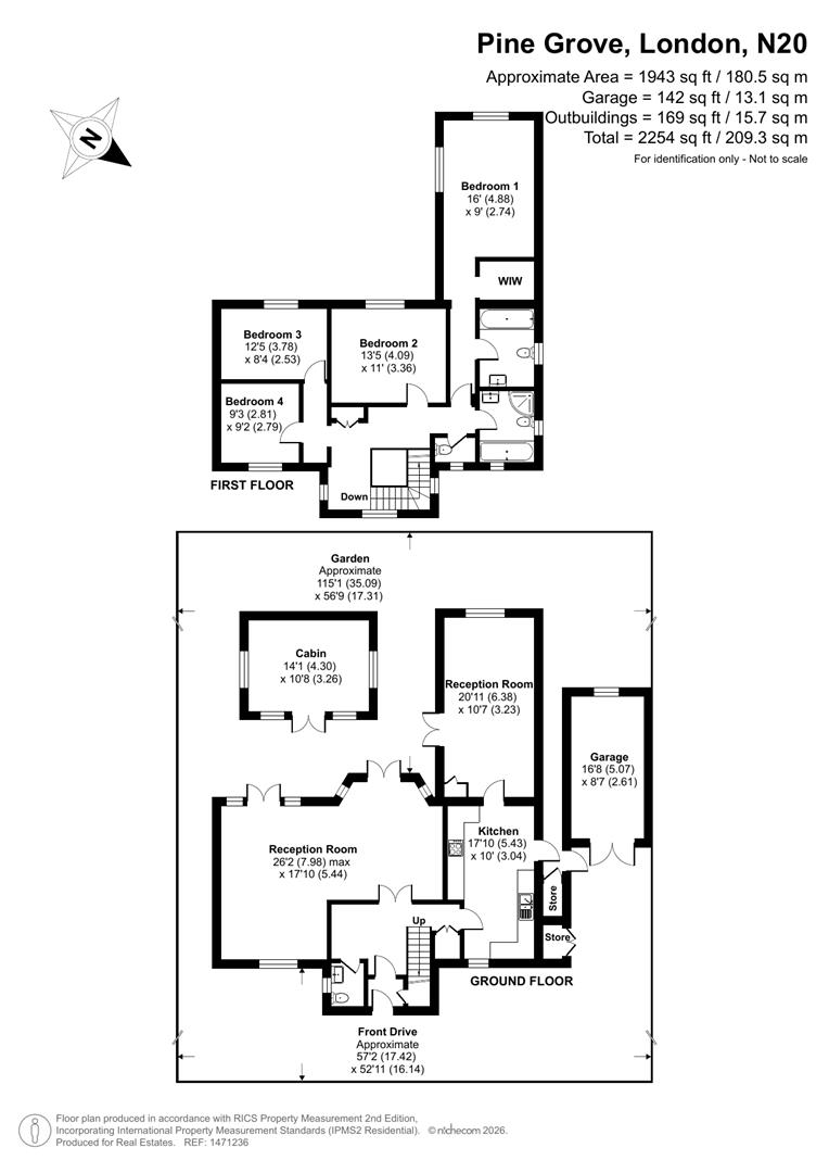 Yew Tree House, 48, Pine Grove, Totteridge floorplan