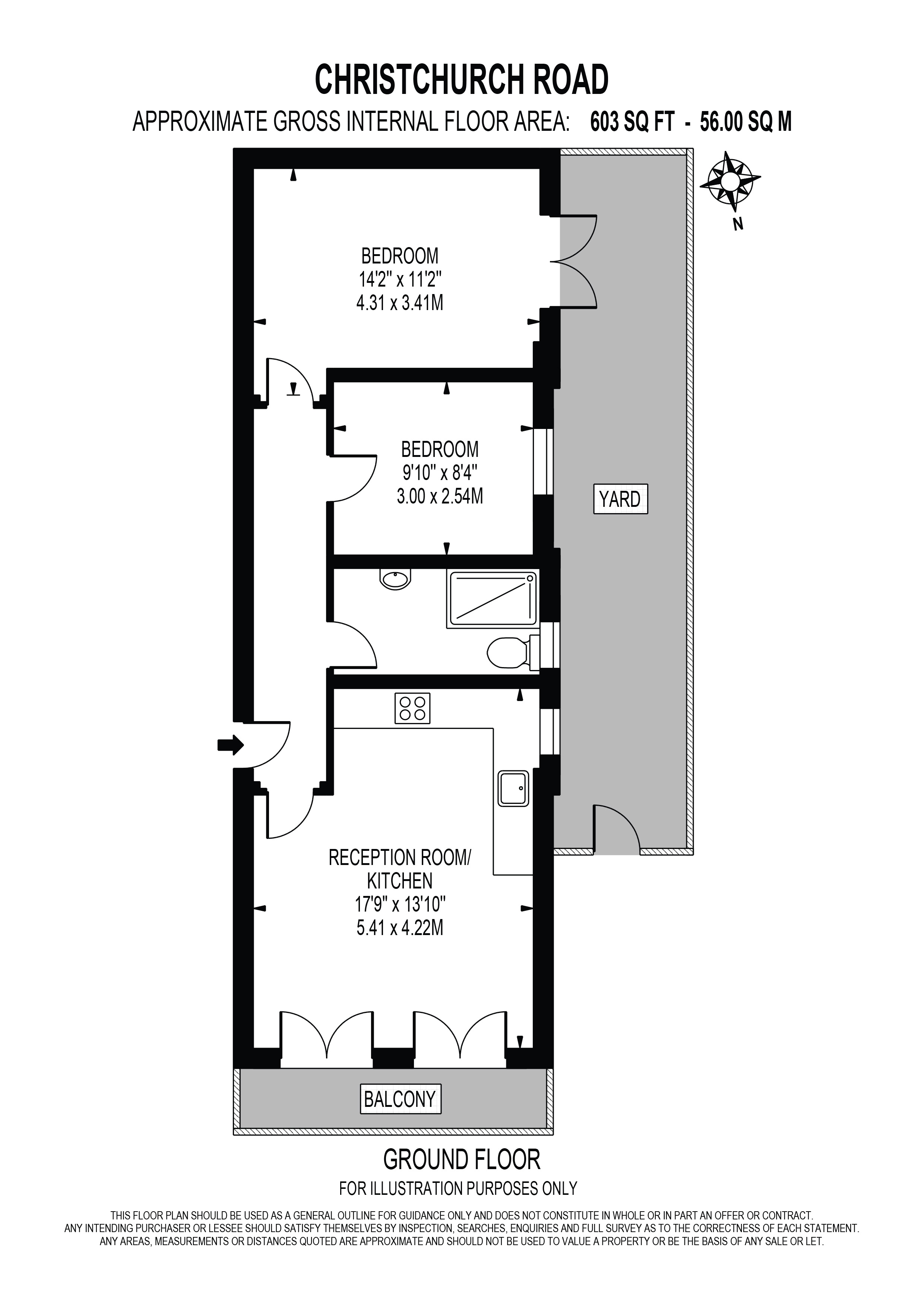 Flat 2, 4, Christchurch Road, London floorplan