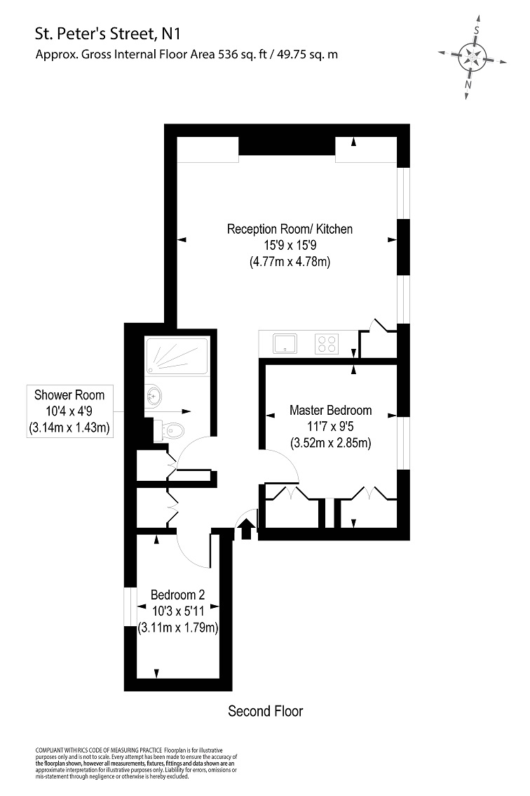 2 Bedrooms Flat for sale in St. Peter's Street, London N1