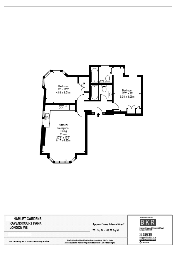 2 Bedrooms Flat to rent in Hamlet Gardens, London W6
