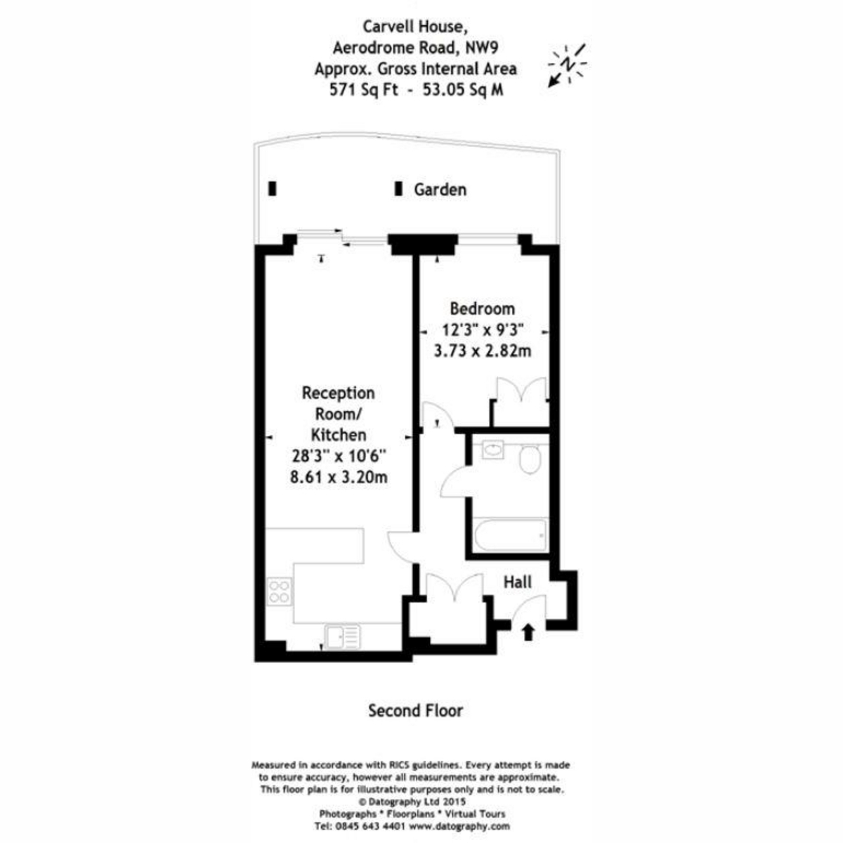 Flat 8 Carvell House, 1, Beaufort Park, London floorplan