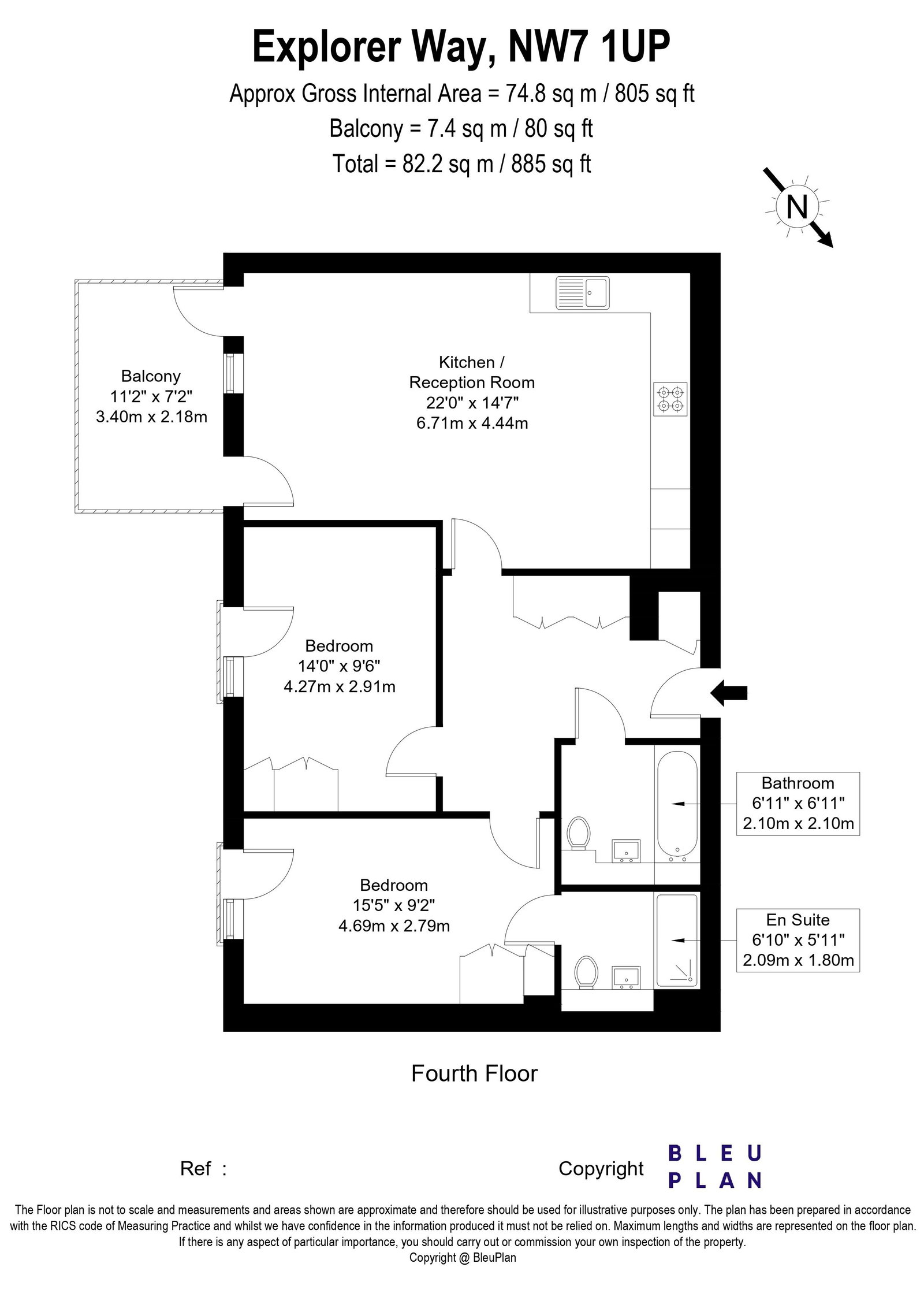 Flat 25 ,Russell House, 4 Explorer Way, Mill Hill East floorplan