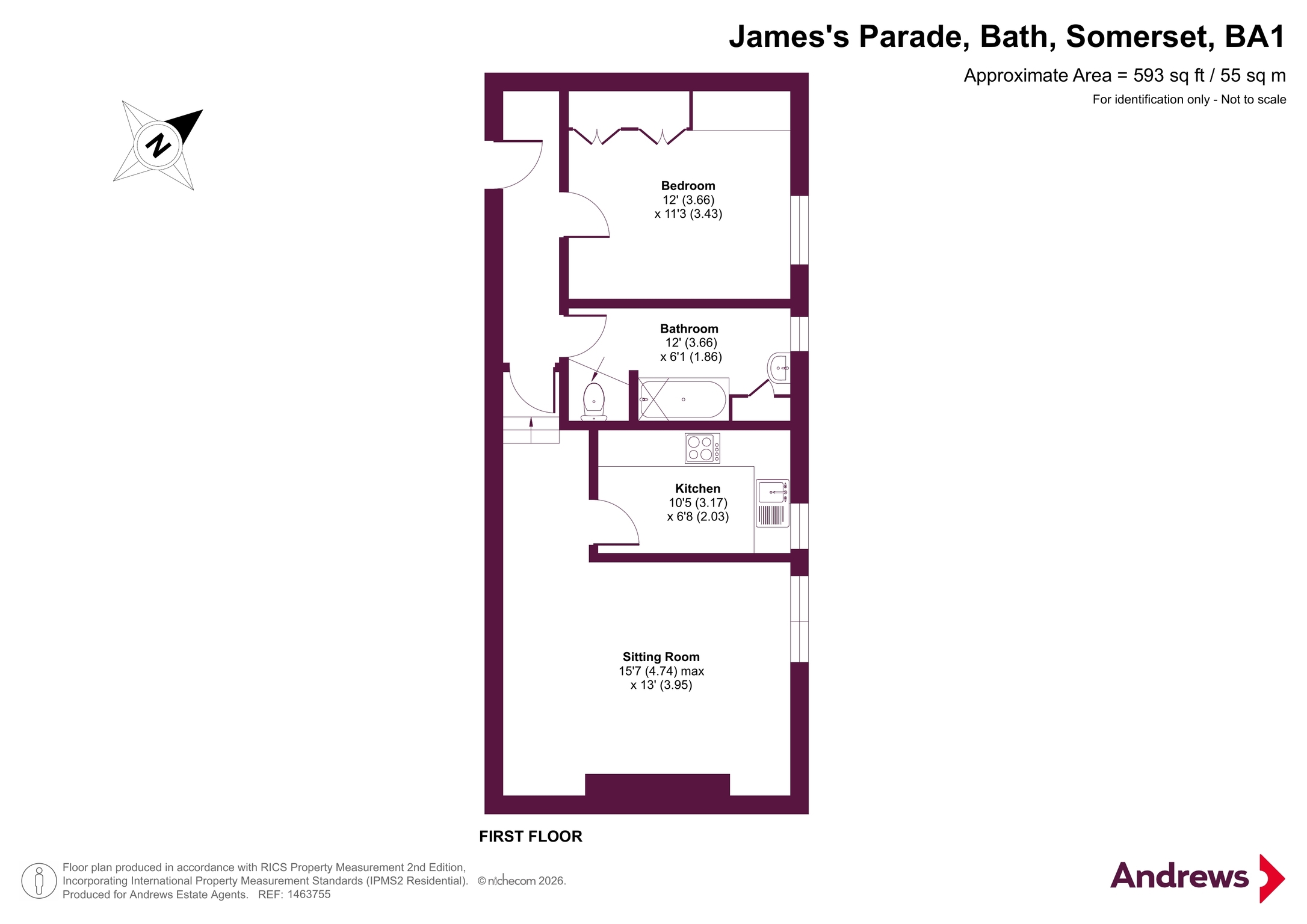 Apartment 1, 8-9, St. James's Parade, Somerset floorplan