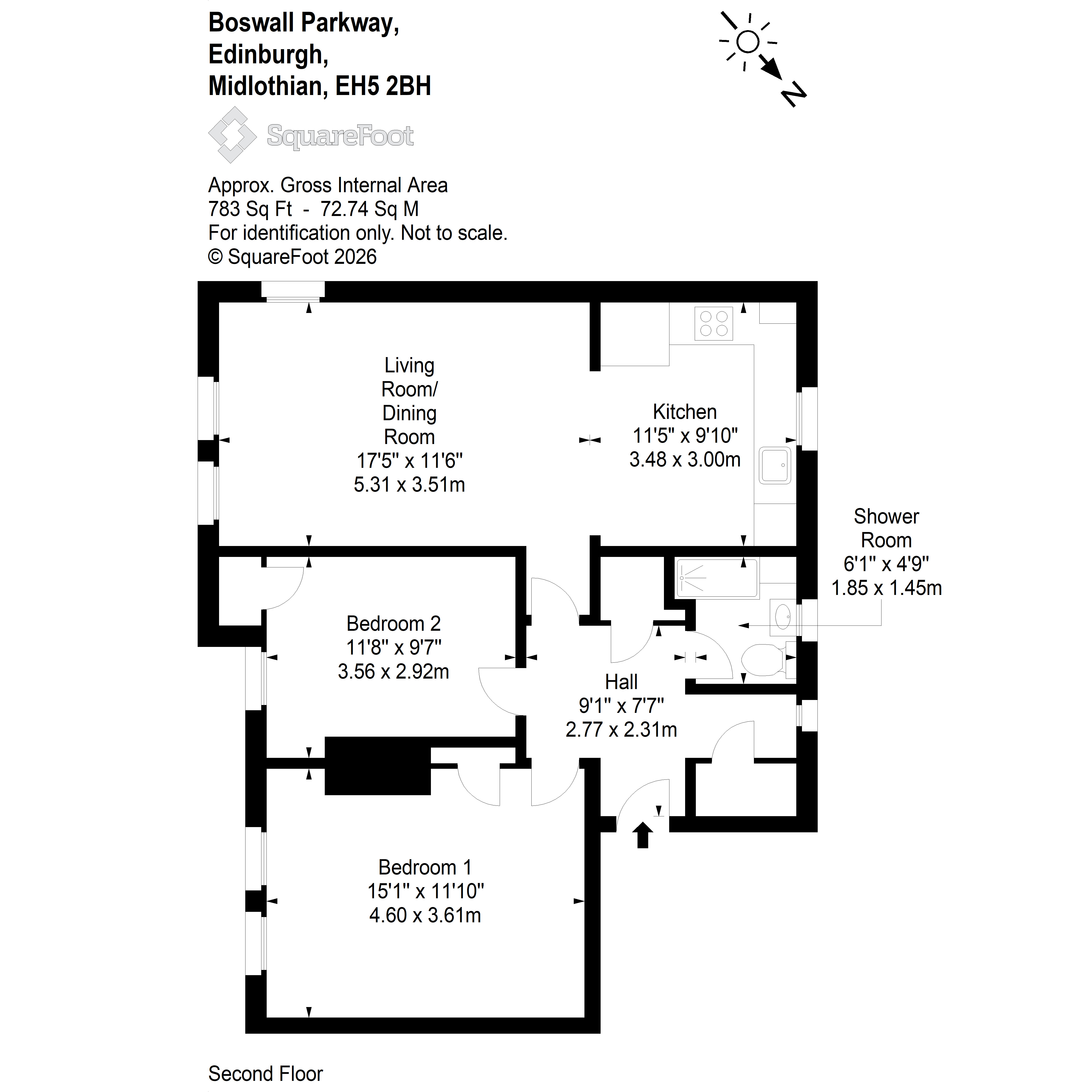 9/5, Boswall Parkway, Edinburgh floorplan