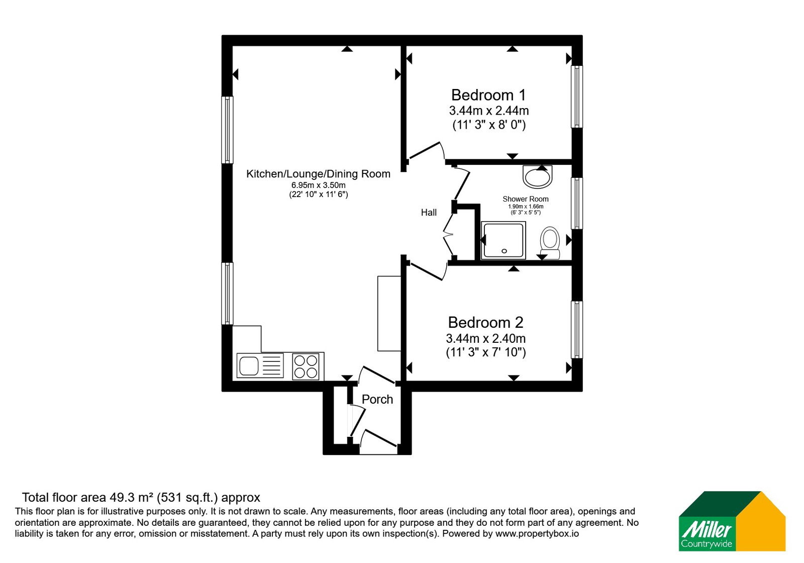 Flat 16 Kelwyn Court,, Valley Road, Cornwall floorplan