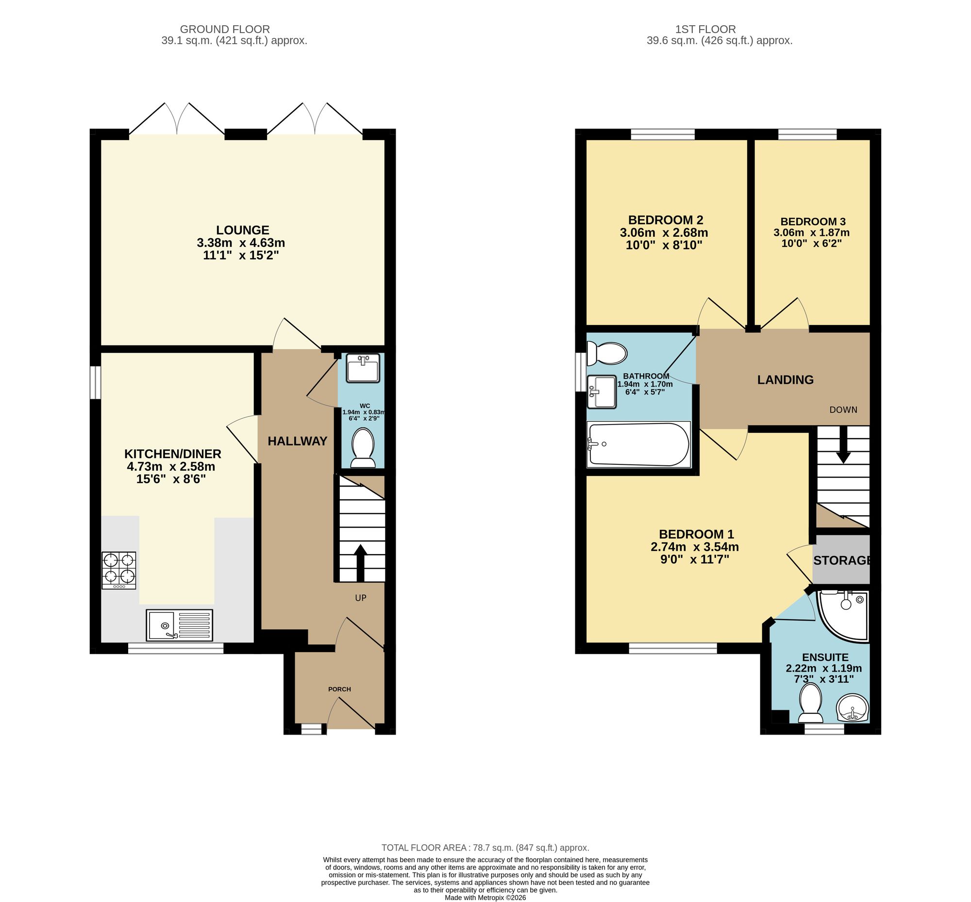 29 Calver Avenue, Chesterfield floorplan