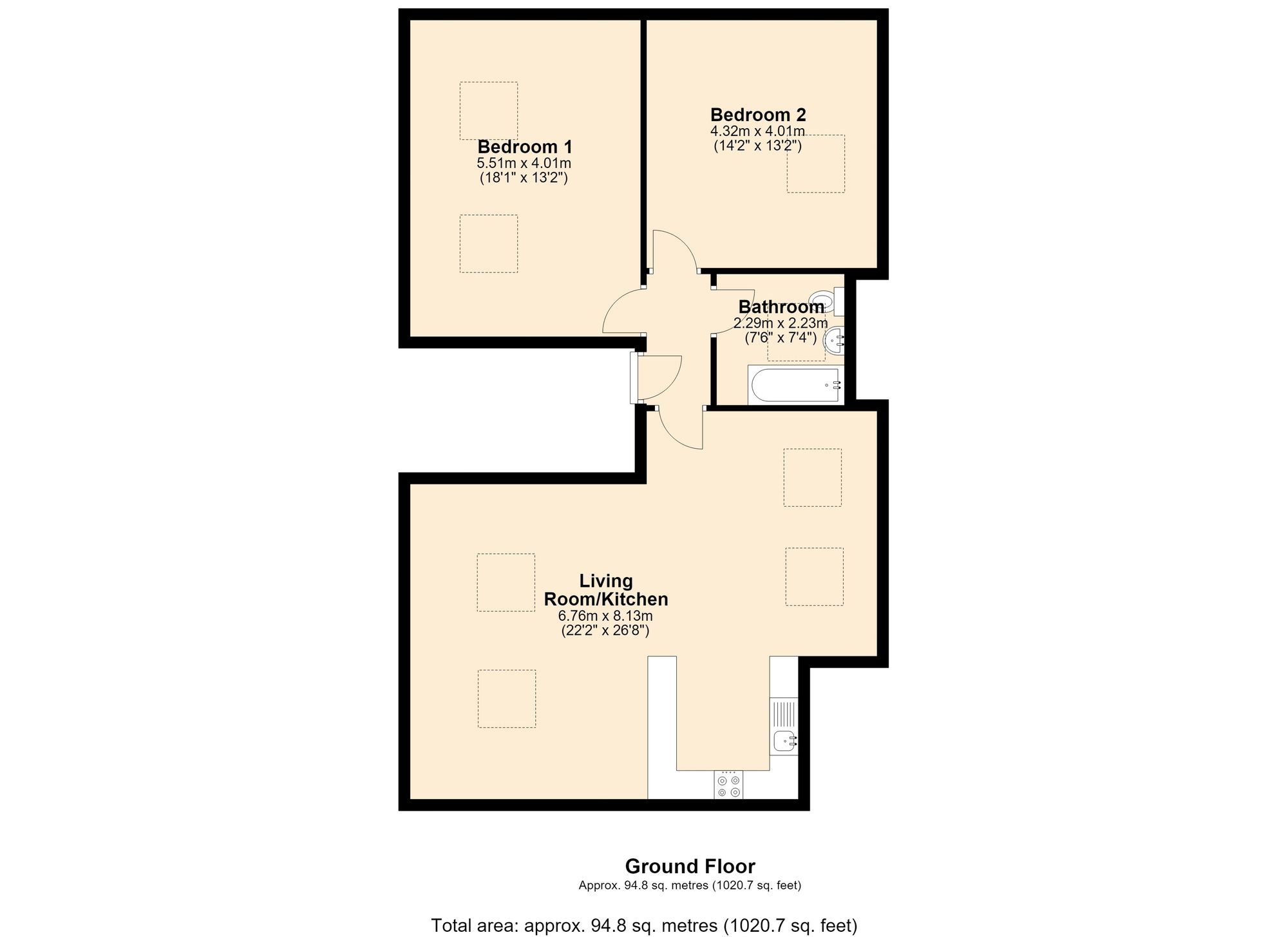 Apt 7, 18 Honeysuckle Court, Accrington floorplan