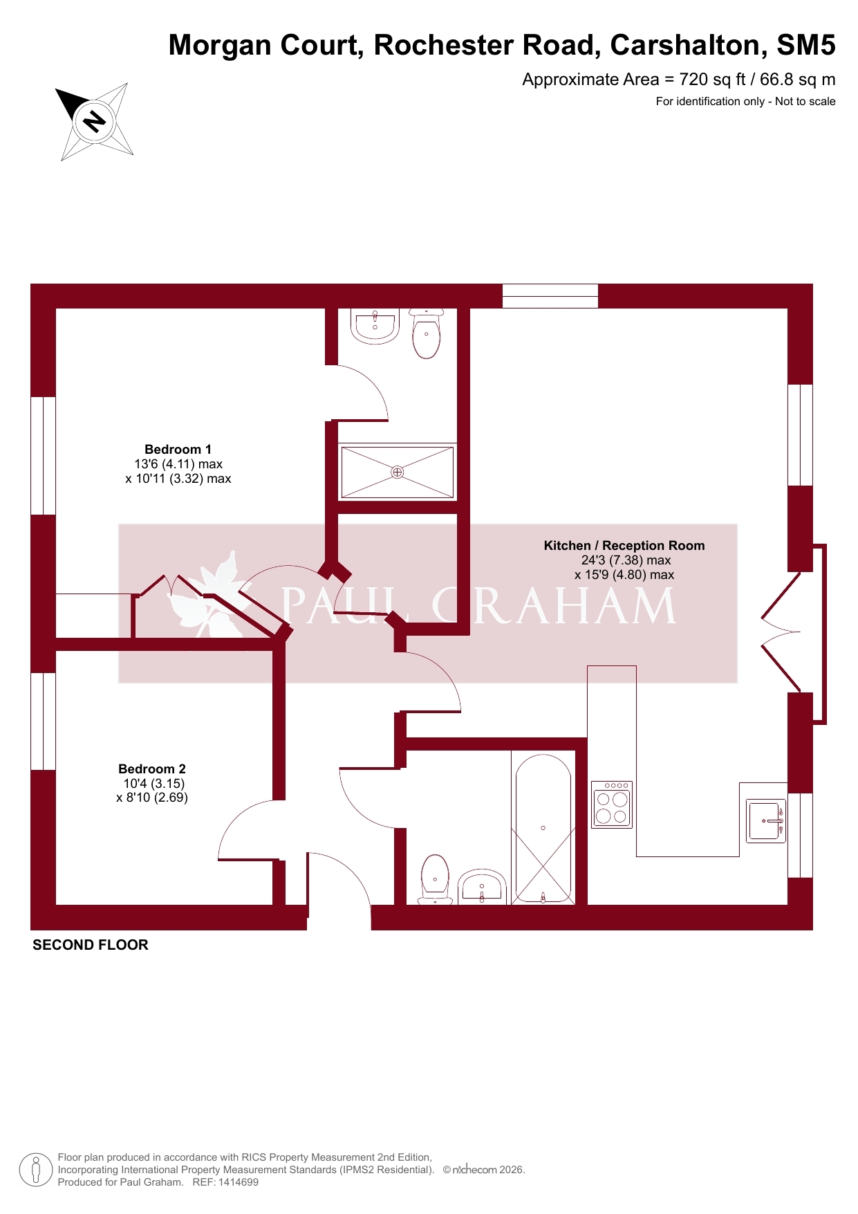 Flat 9 Morgan Court, Rochester Road, Carshalton floorplan