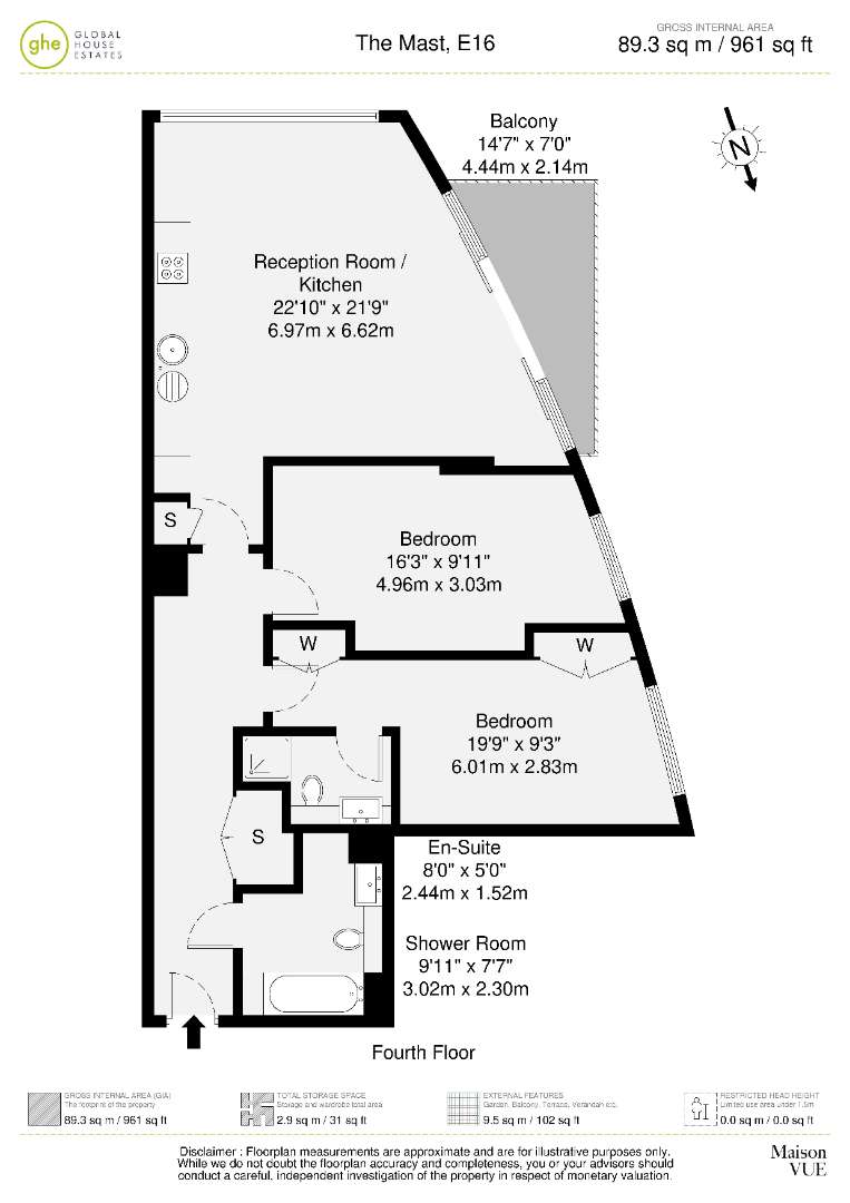 Flat 405 The Mast, 2 Albert Basin Way, Royal Docks floorplan