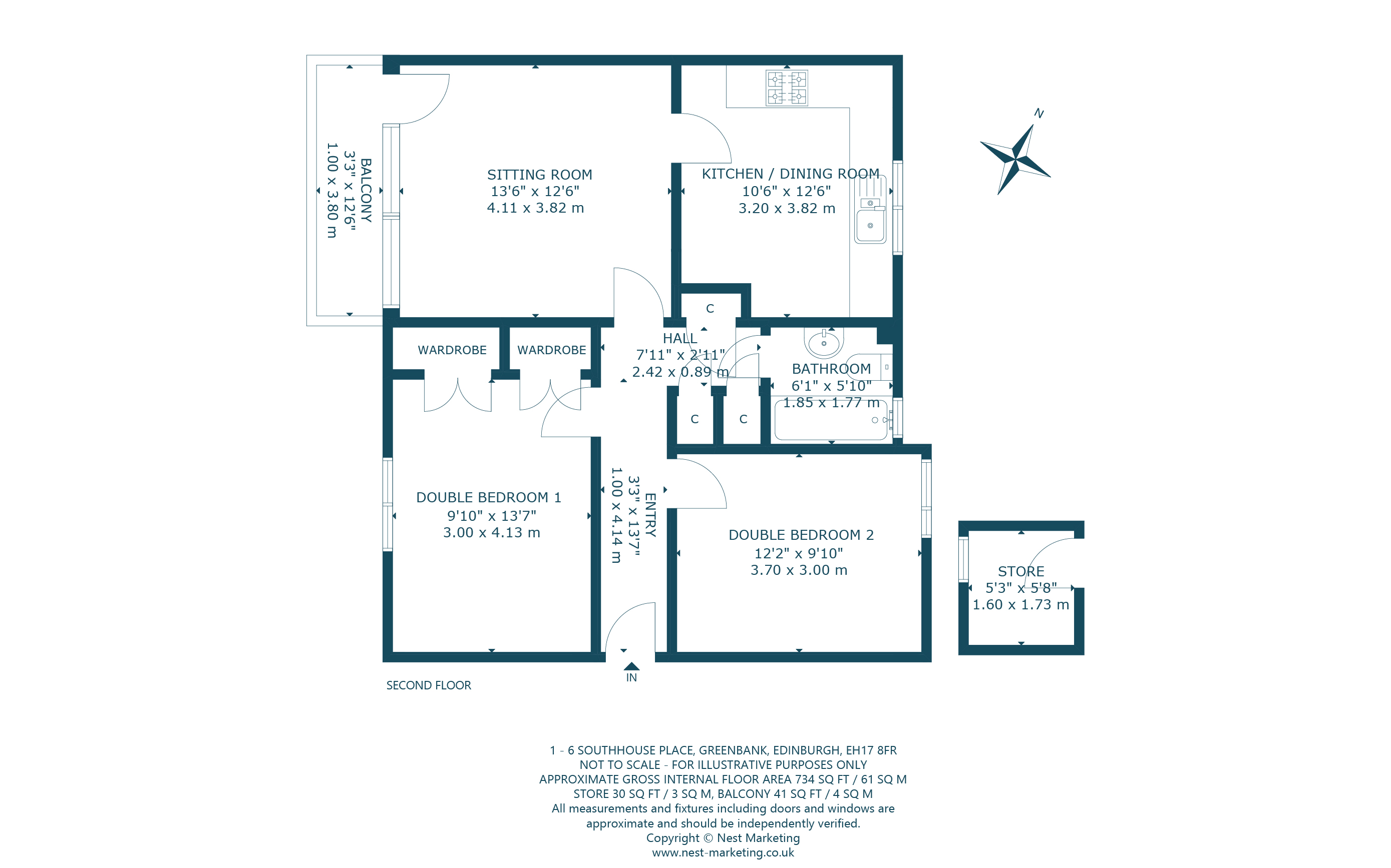 1/6, Southhouse Place, Edinburgh floorplan