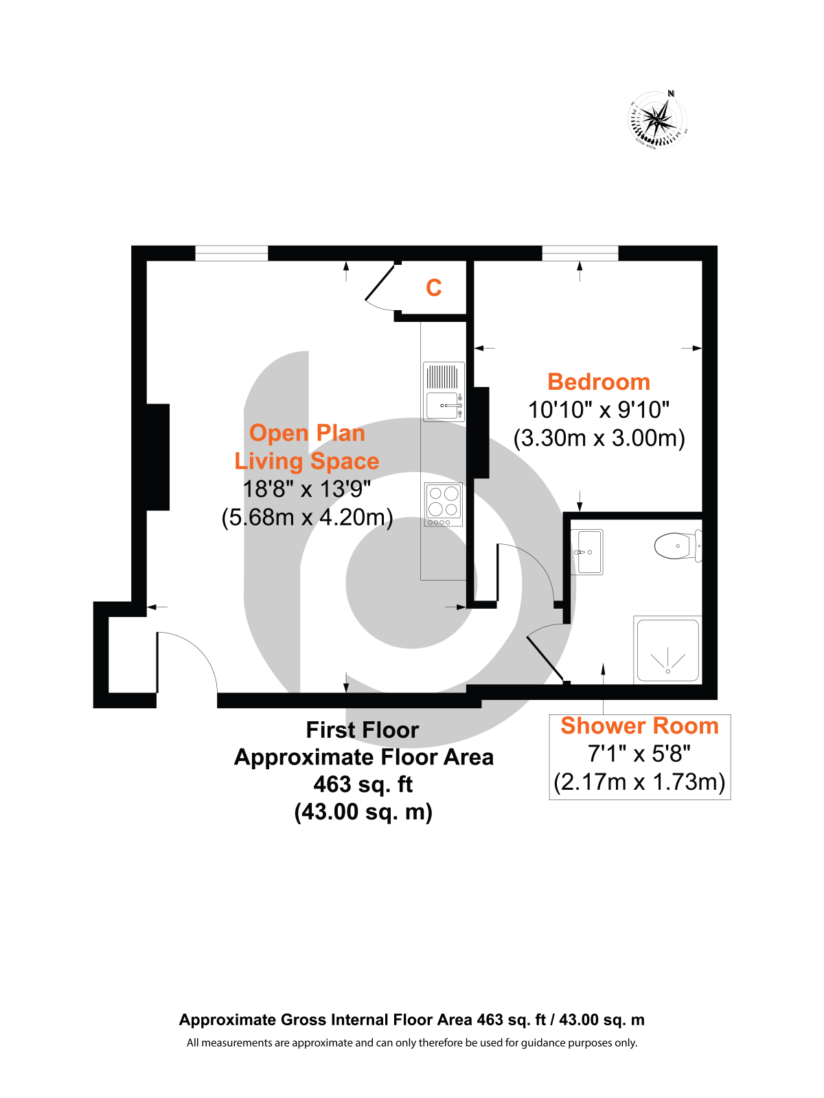 Flat 3, Royal Victoria Lodge, Portland floorplan