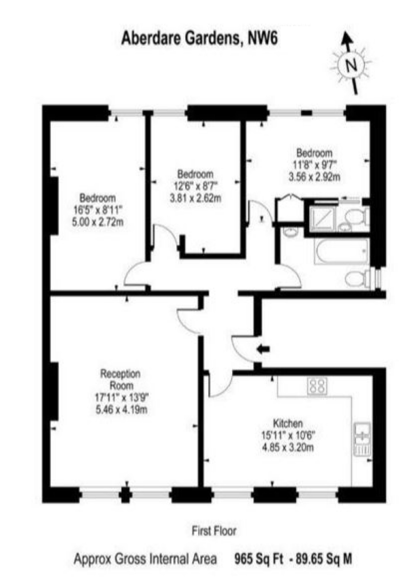 3 Bedrooms Flat to rent in Aberdare Gardens, South Hampstead, London NW6