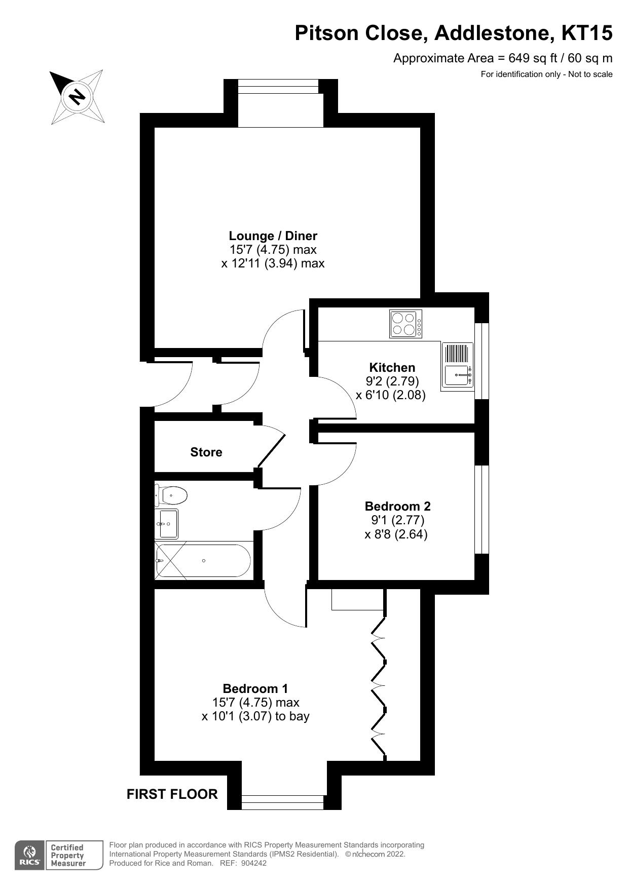 50, Pitson Close, Addlestone floorplan