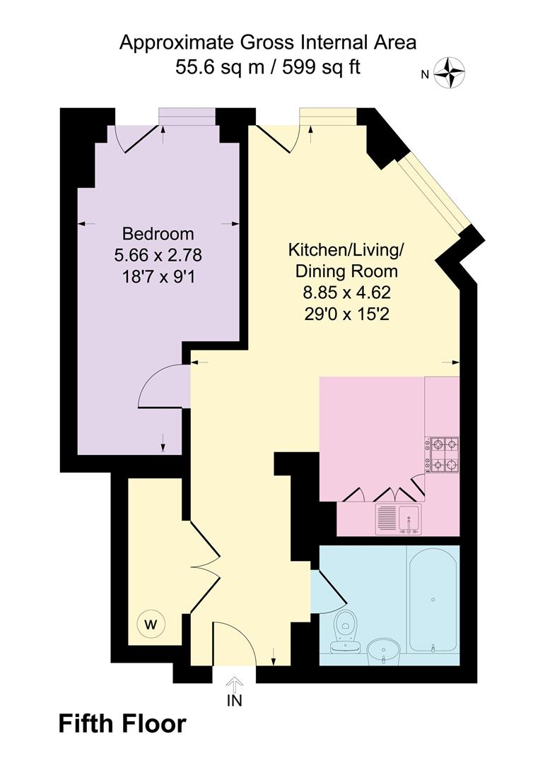 507, Crown View, 190 Dantzic Street, Manchester floorplan