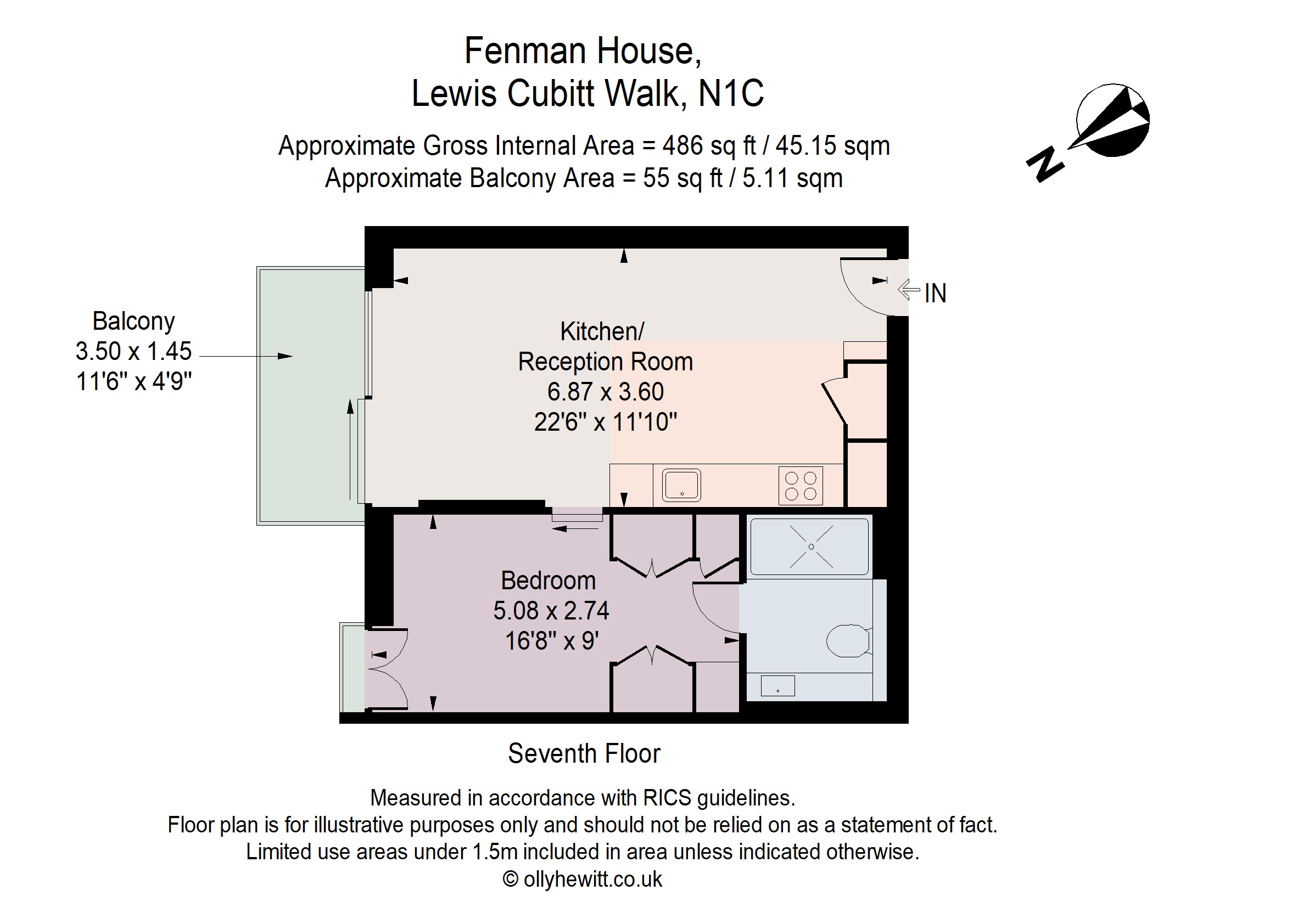 71, Fenman House, 5, Lewis Cubitt Walk, London floorplan
