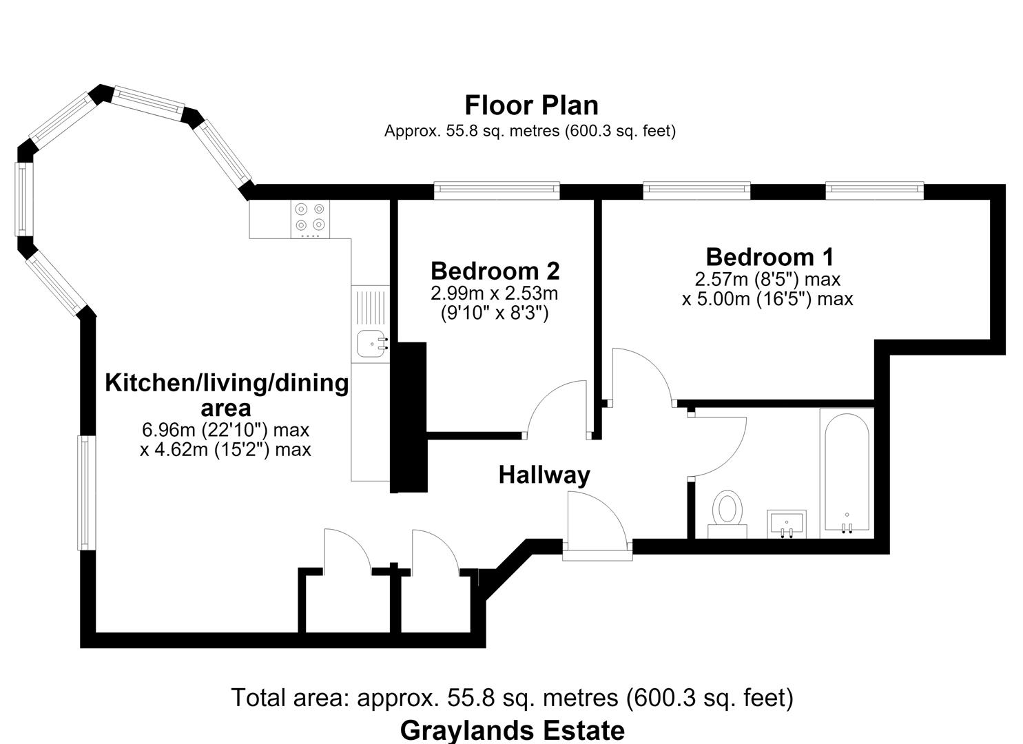 Flat 7, Graylands Manor, Langhurstwood Road, Horsham floorplan
