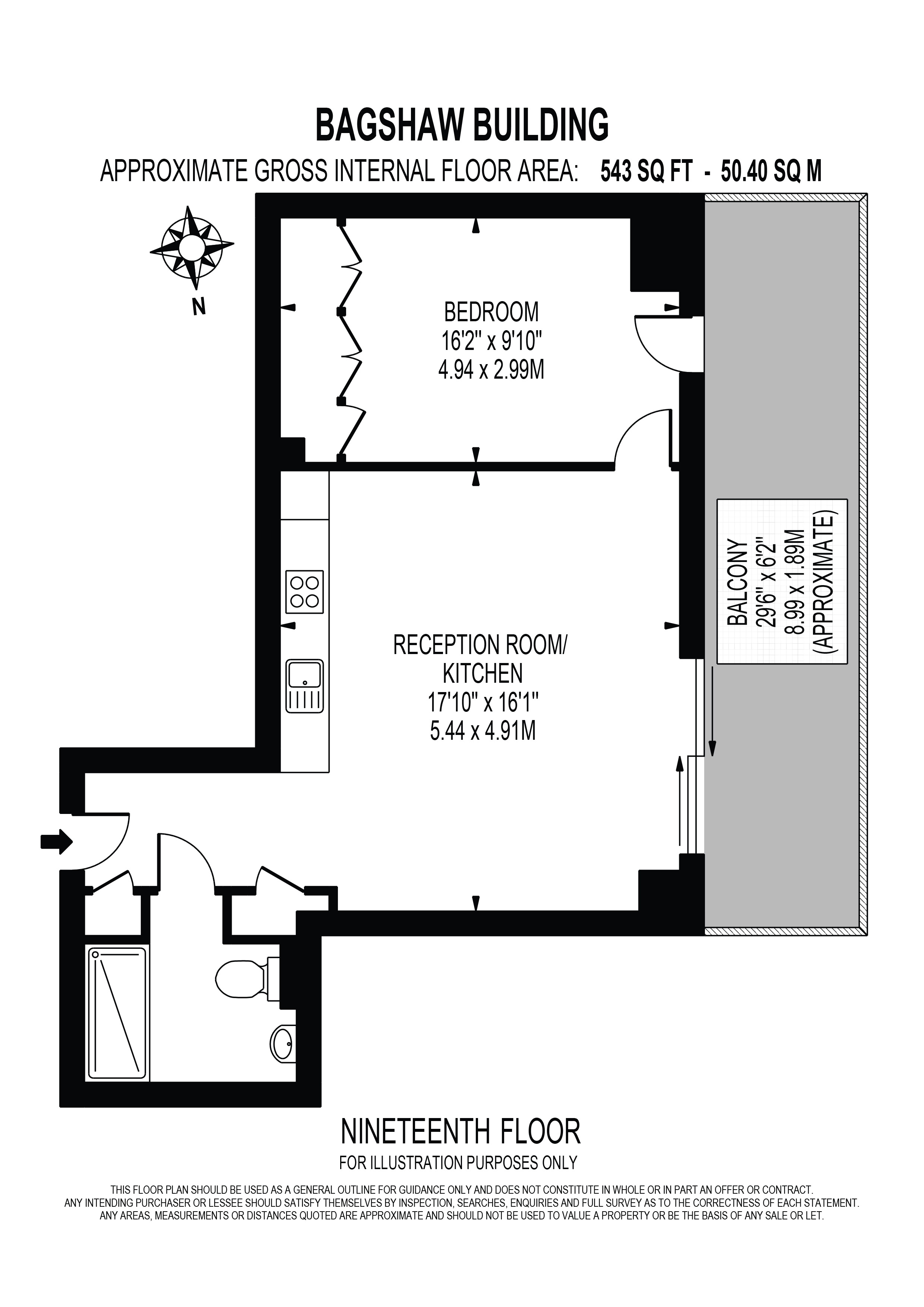 Flat 1901 Bagshaw Building 1, Wards Place, London floorplan