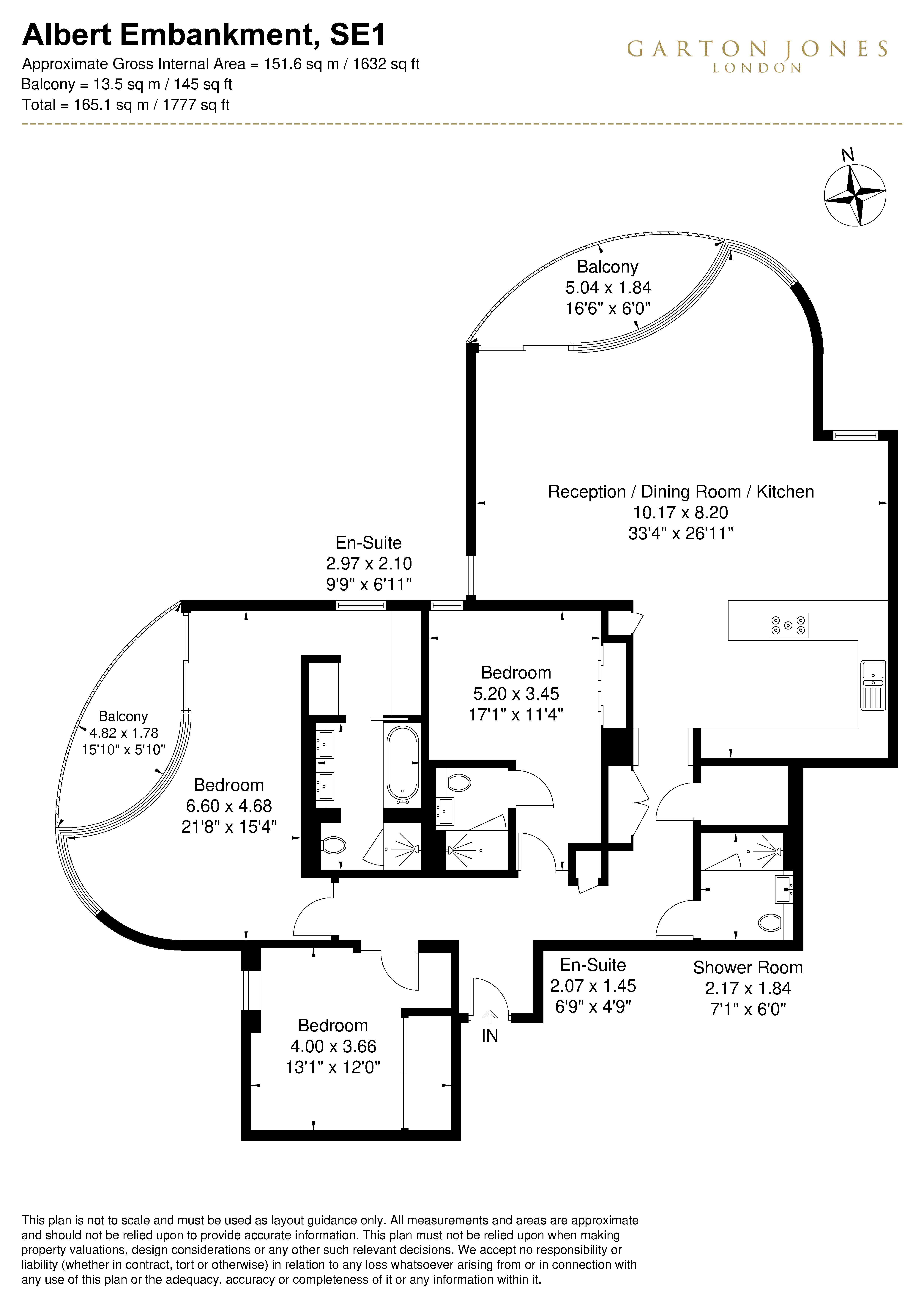 56, Tower Two, The Corniche, Vauxhall floorplan