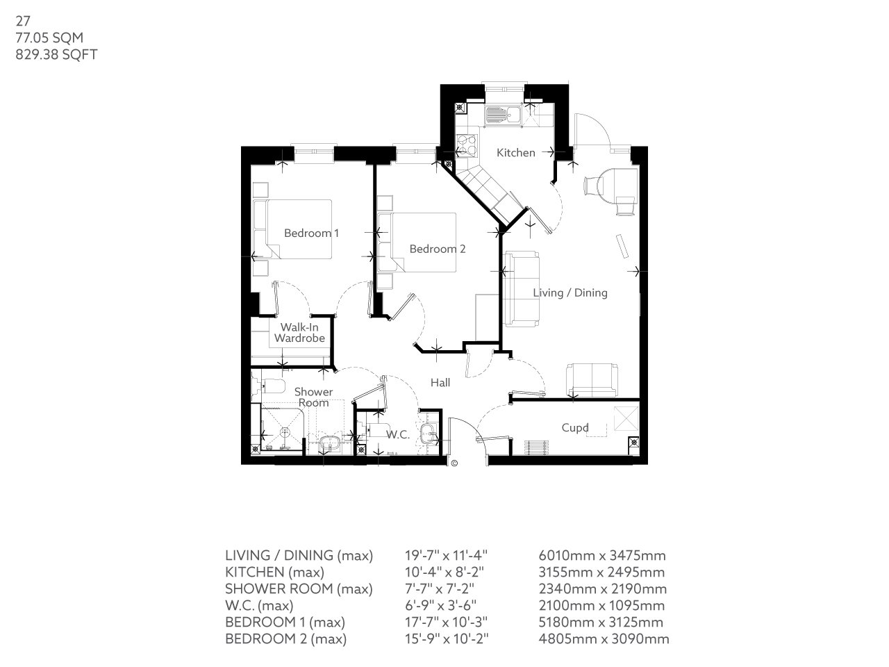 27, Weybridge floorplan