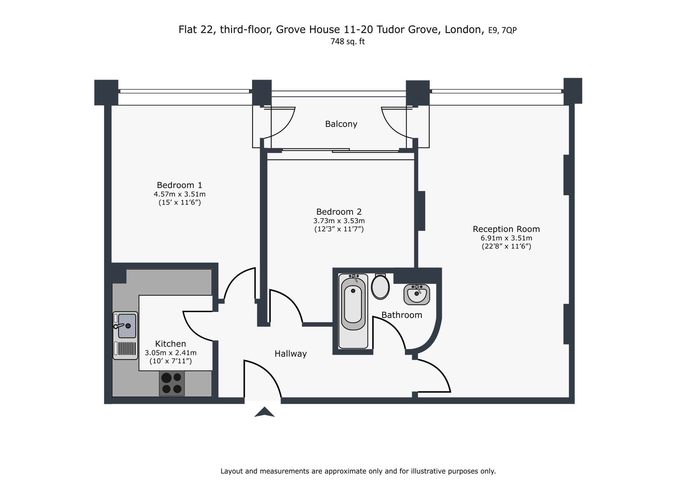 22 Grove House 11-20 Tudor Grove, London floorplan