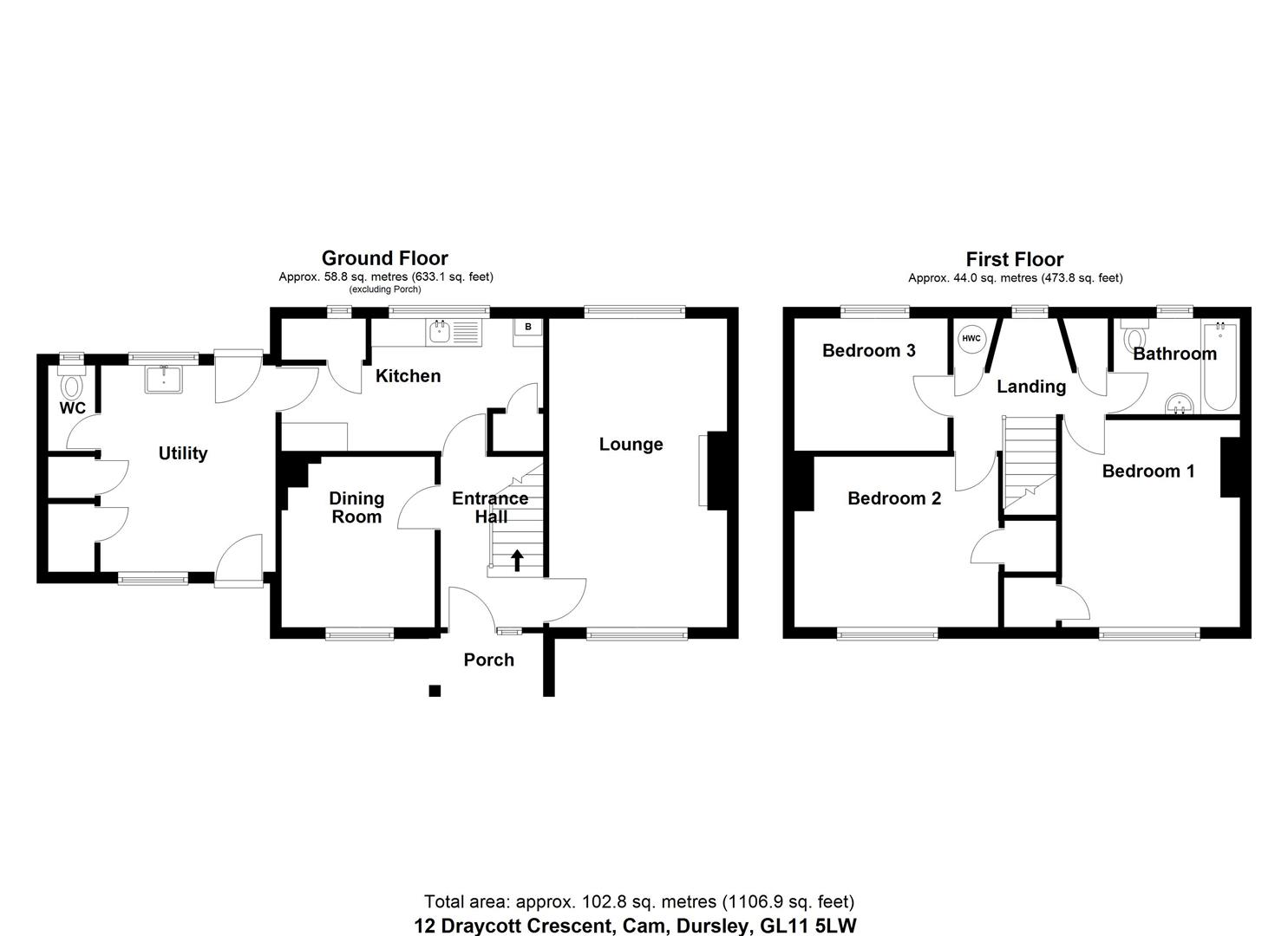 12, Draycott Crescent, Cam, Dursley floorplan