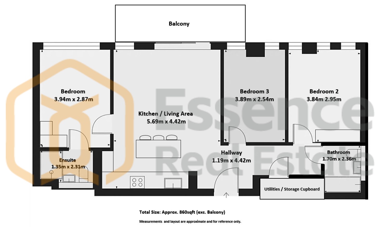 Apartment 73, Priory House, 20, Gooch Street North, Birmingham floorplan