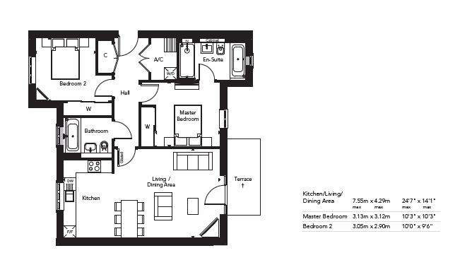 2 Bedrooms Flat for sale in Ferard Corner, Warfield, Bracknell RG42