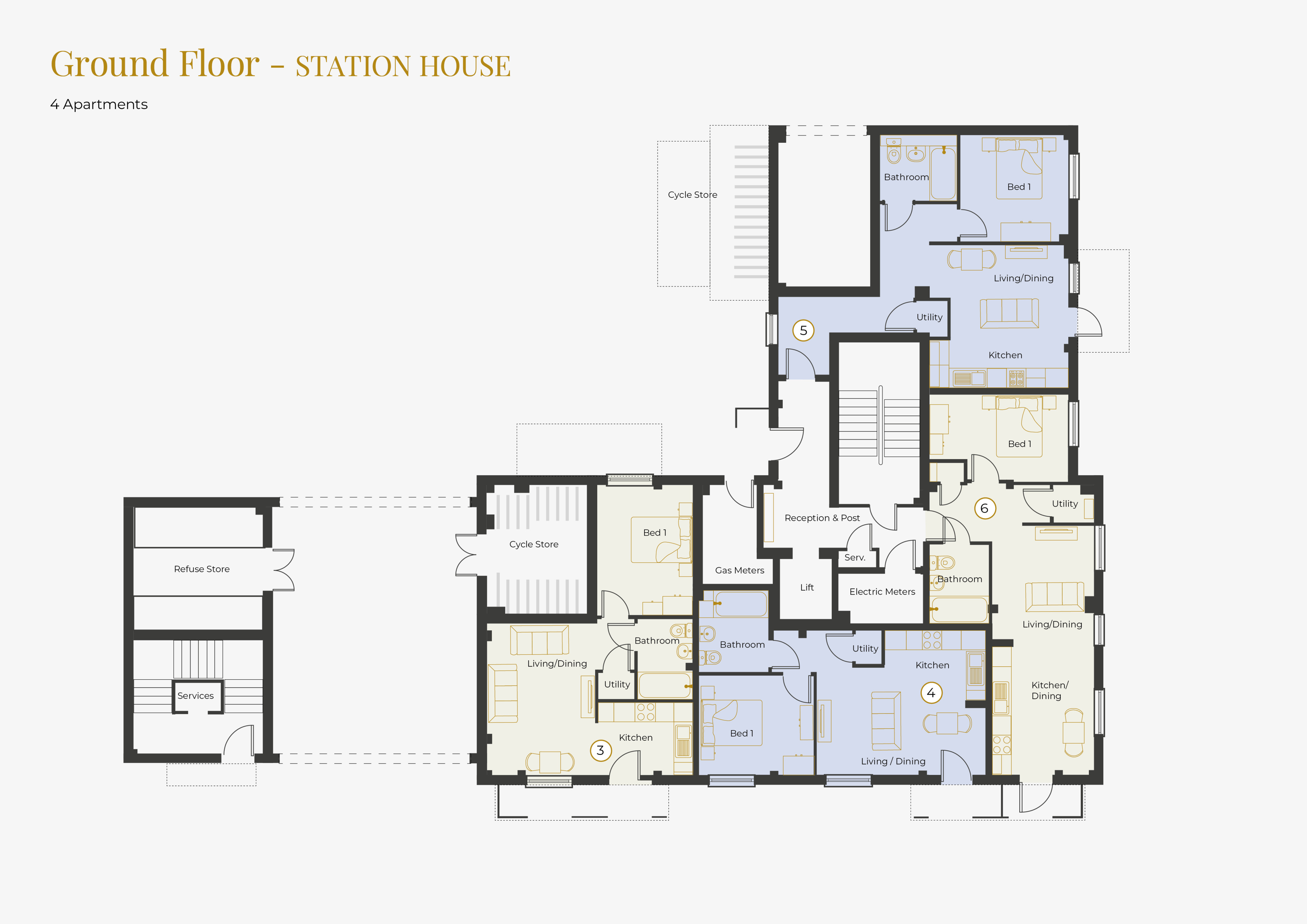 Plot 4, 1- bed apartment, West Kirby Fire Station, Wirral floorplan