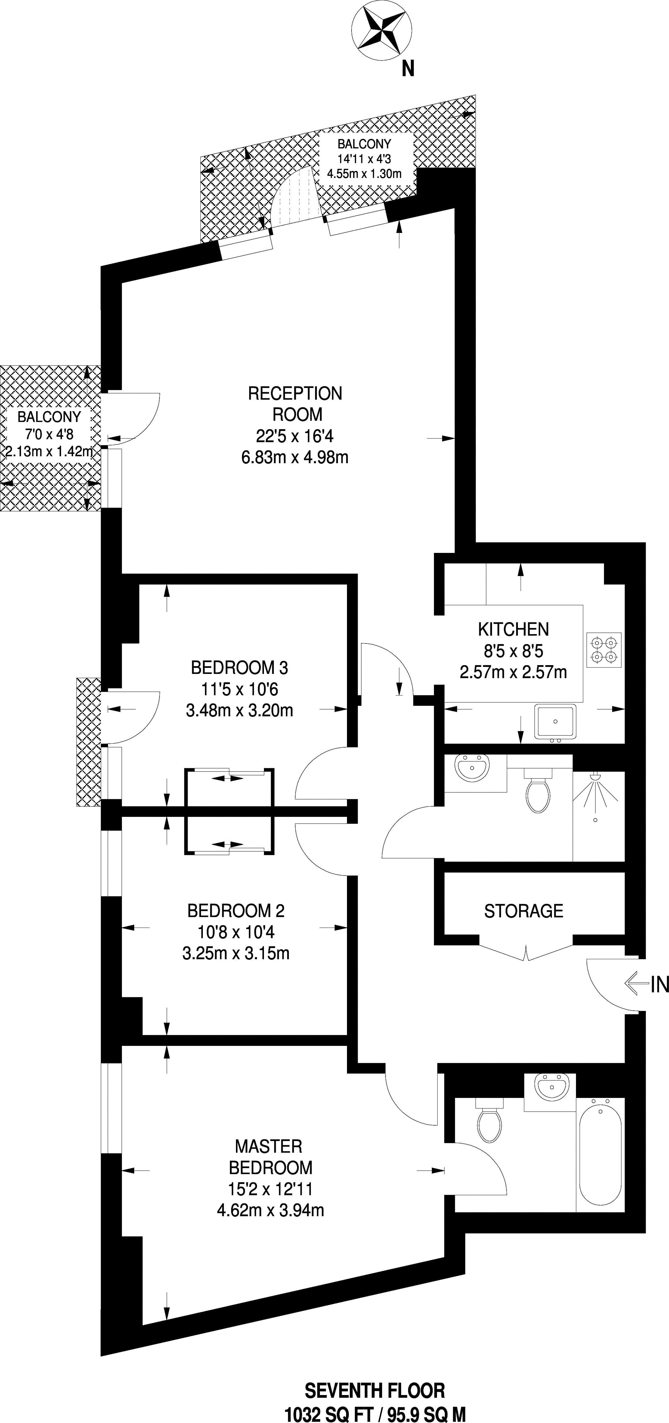 3 Bedrooms Flat to rent in Lincoln Plaza, Docklands E14