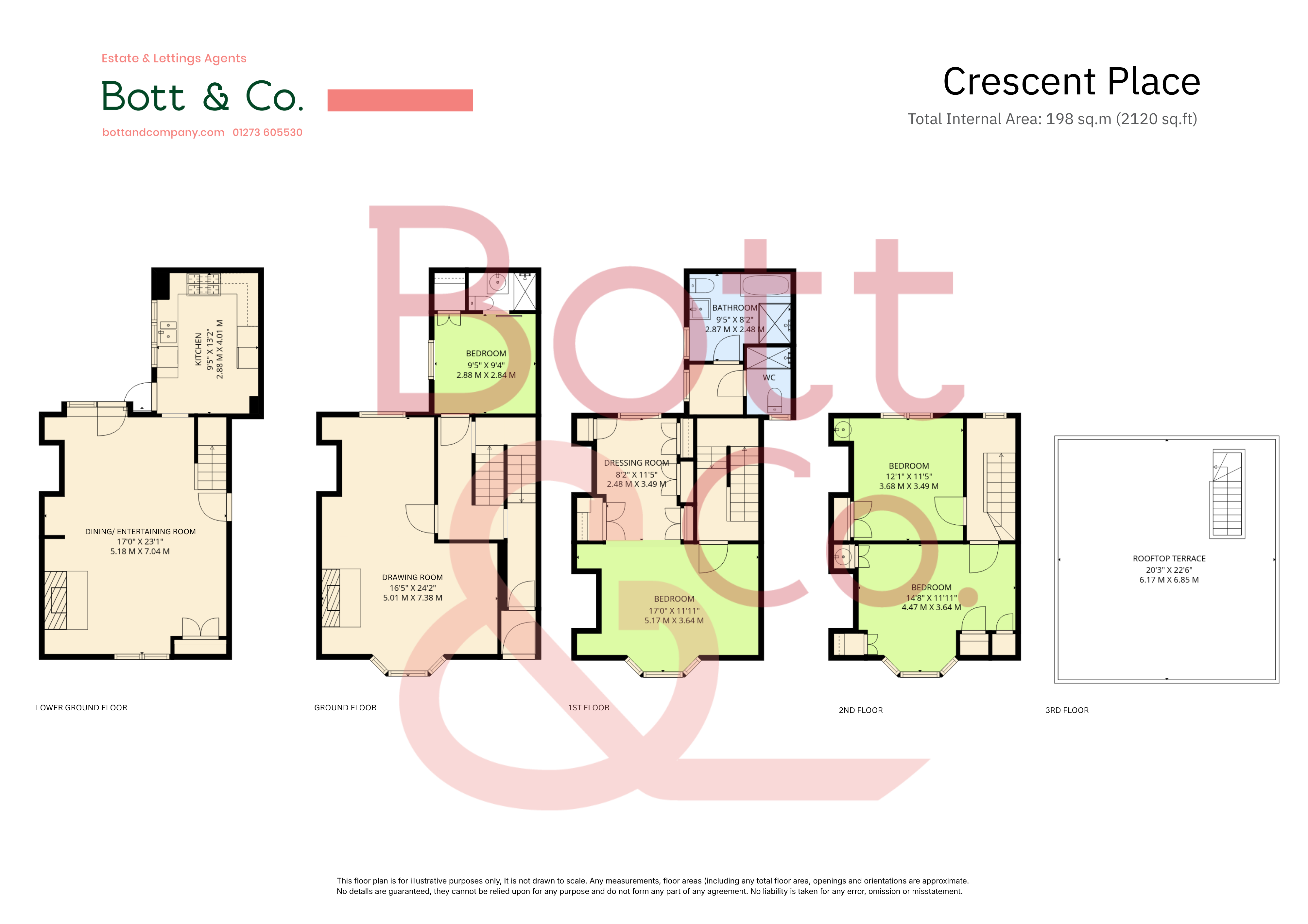 3, Crescent Place, Brighton floorplan
