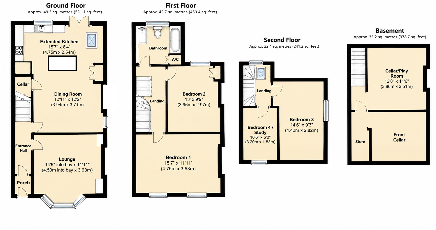 4, Woodland Road, Nottingham floorplan