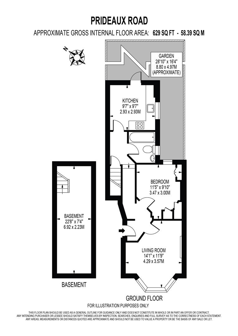 Ground Floor Flat, 19 Prideaux Road, London floorplan
