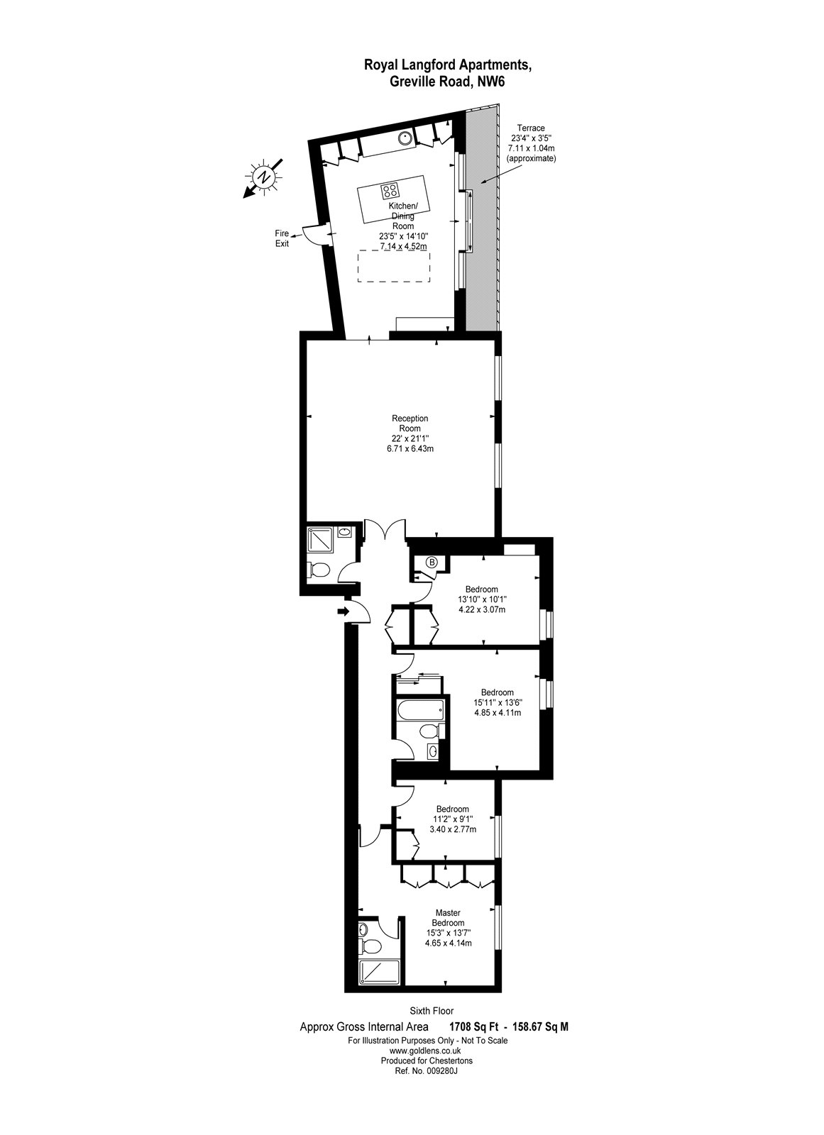 4 Bedrooms Flat to rent in Royal Langford Apartments, 2 Greville Road, London NW6