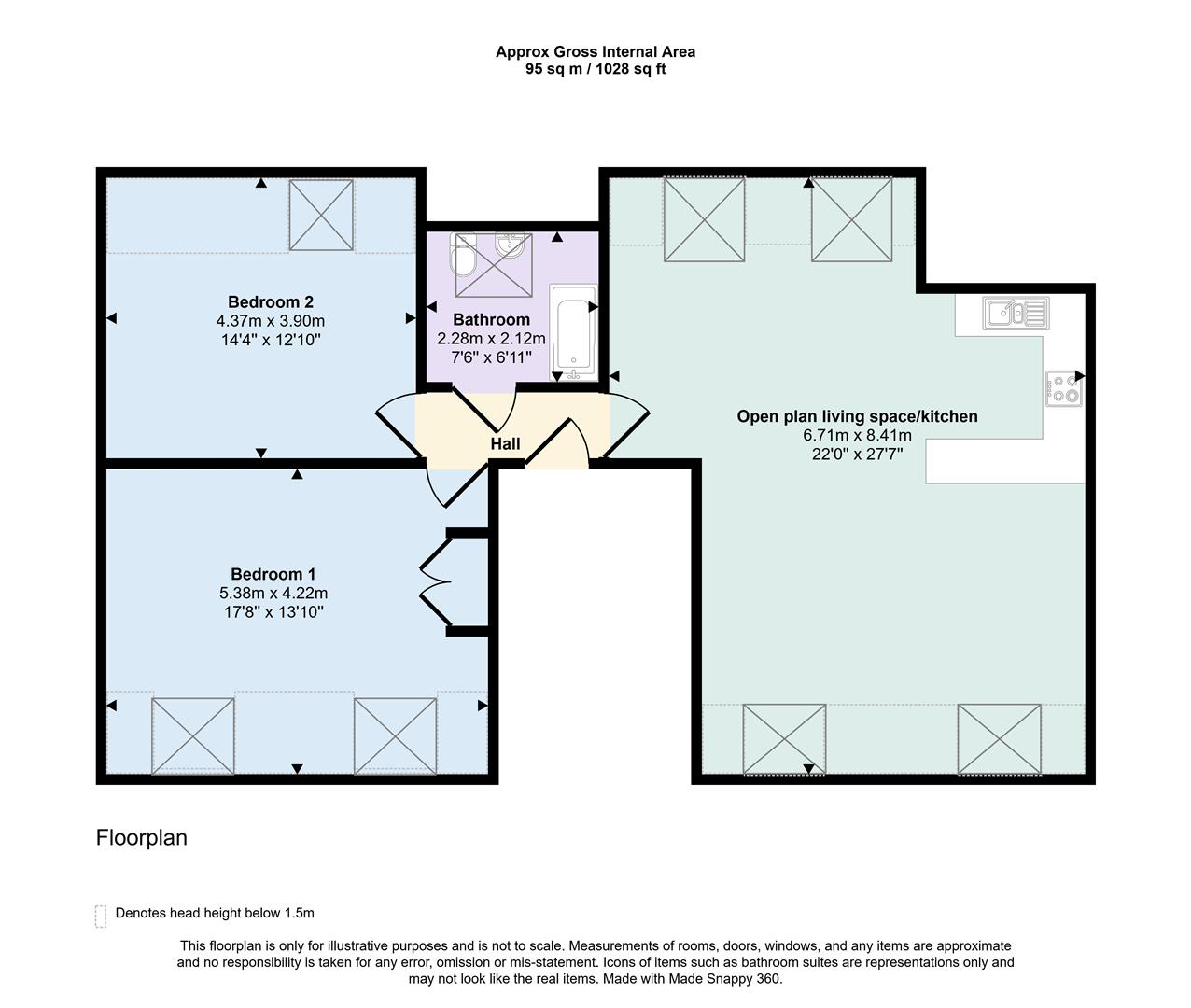 Flat 42 The Horizons, Moss Lane, Bolton floorplan