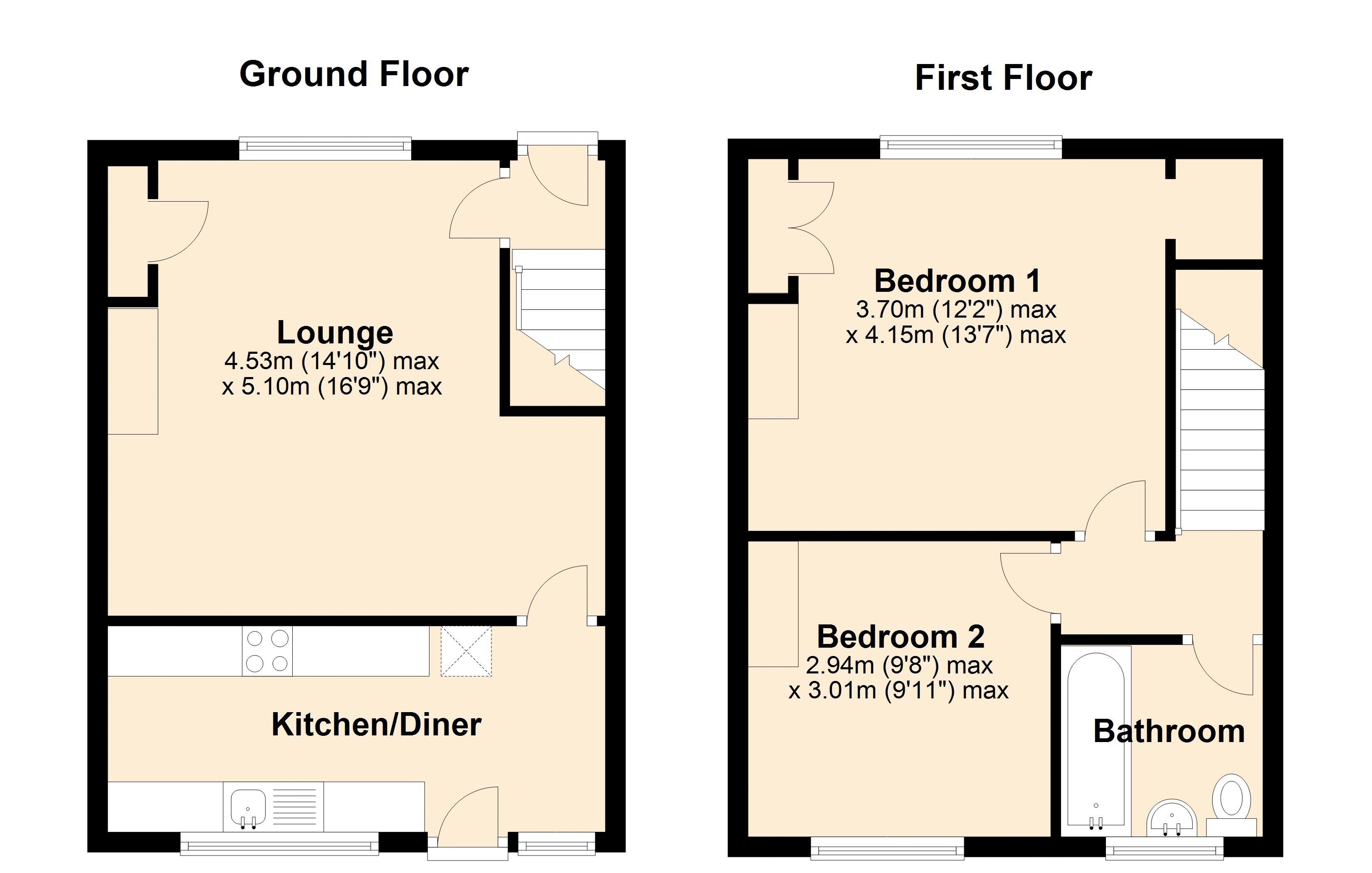 13, Florence Street, Winlaton floorplan