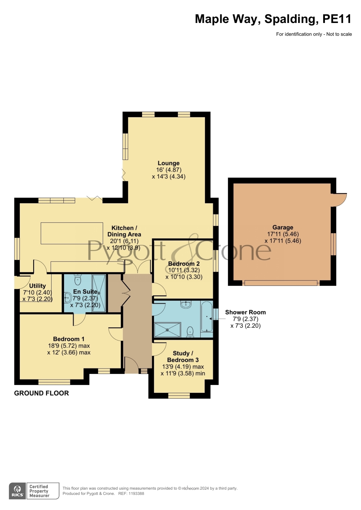 Brand New Bungalows, Maple Way, Spalding floorplan
