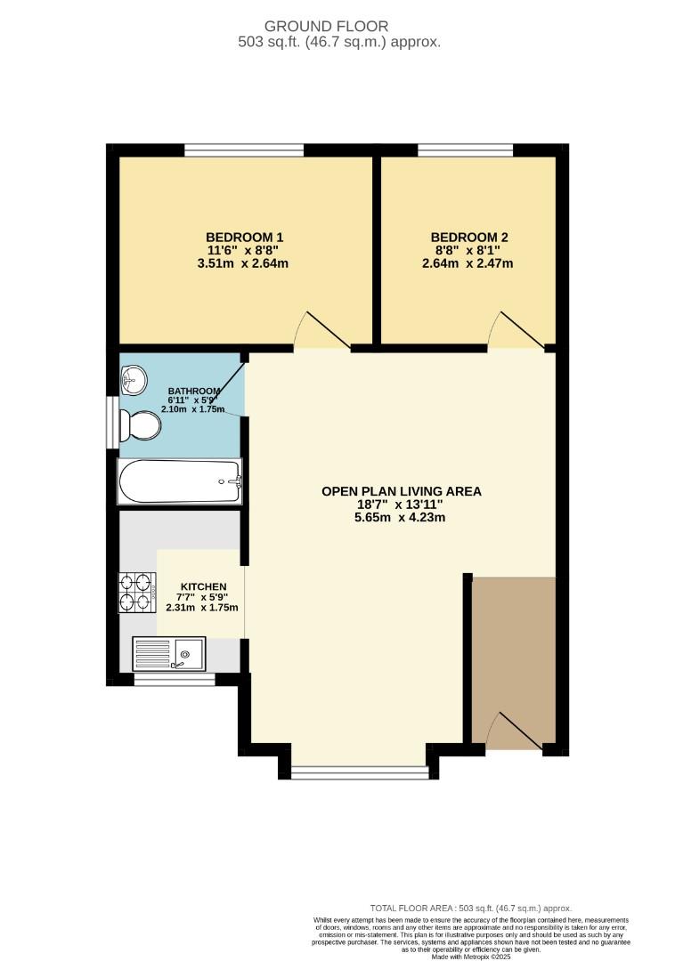 Flat B, Spring Court, 43 Spring Hill, Sheffield floorplan