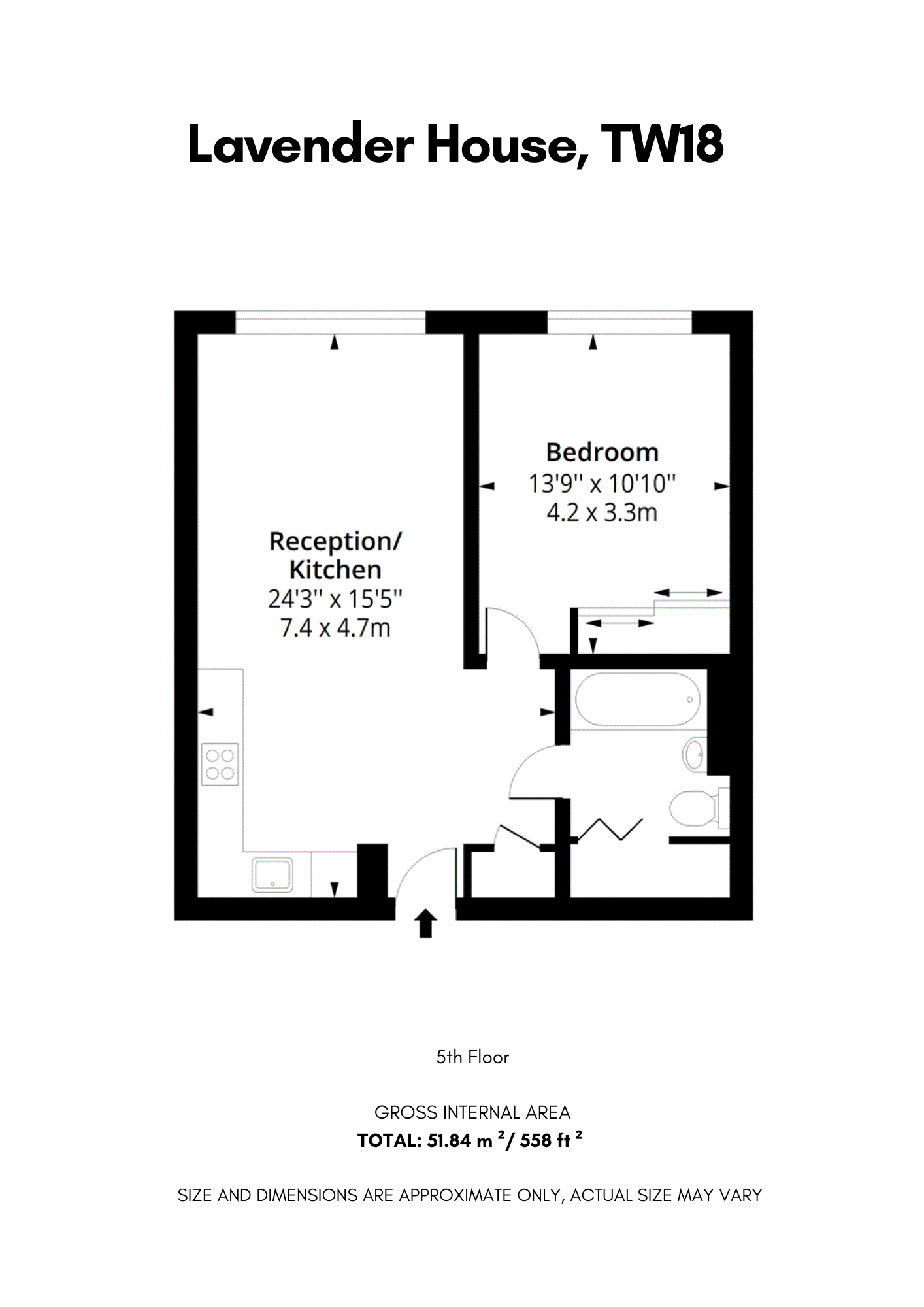 Flat 44, Lavender House, Staines-upon-Thames floorplan