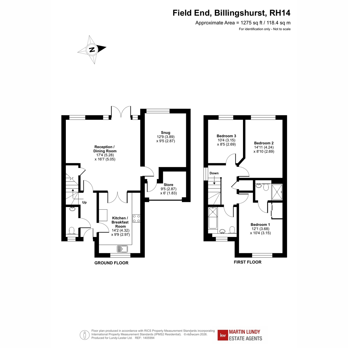 14, Field End, Billingshurst floorplan