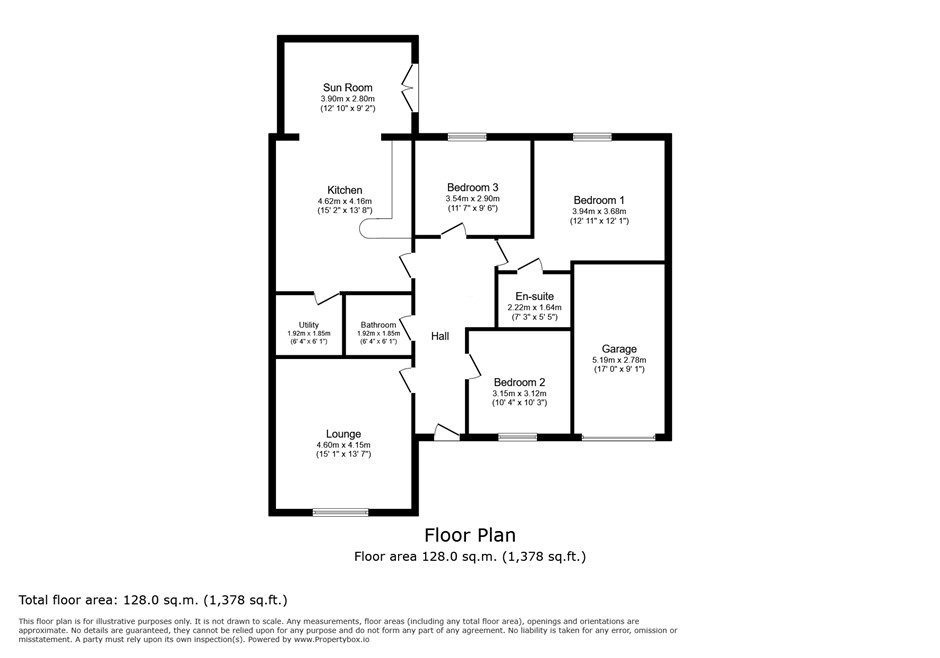 1 New Bungalows, Bruntley Meadows, Alston floorplan