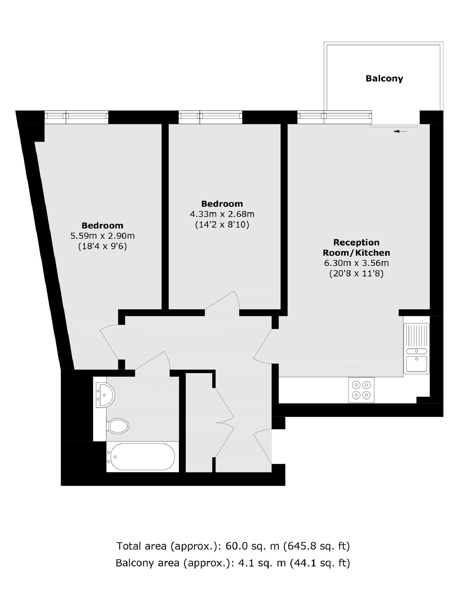 Flat 15, 8, Nelson Walk, London floorplan