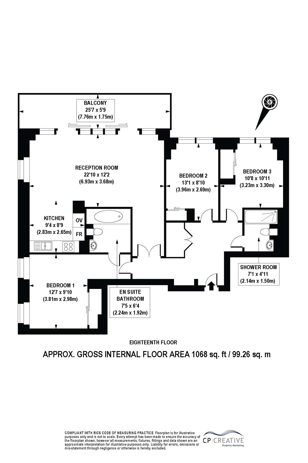 3 Bedrooms Flat to rent in The Triton Building, 20 Brock Street, London NW1