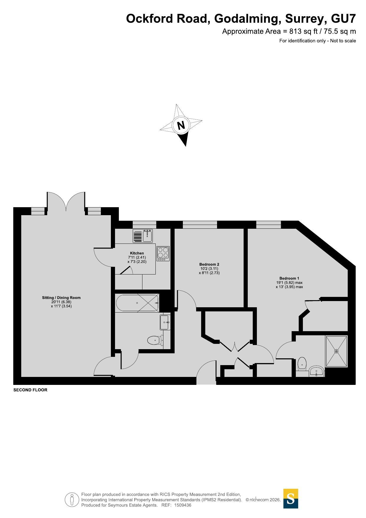 Flat 30, Caesars Place,, Ockford Road, Surrey floorplan