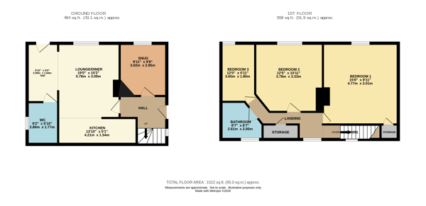 3 Downlea Cottages, Wimborne floorplan