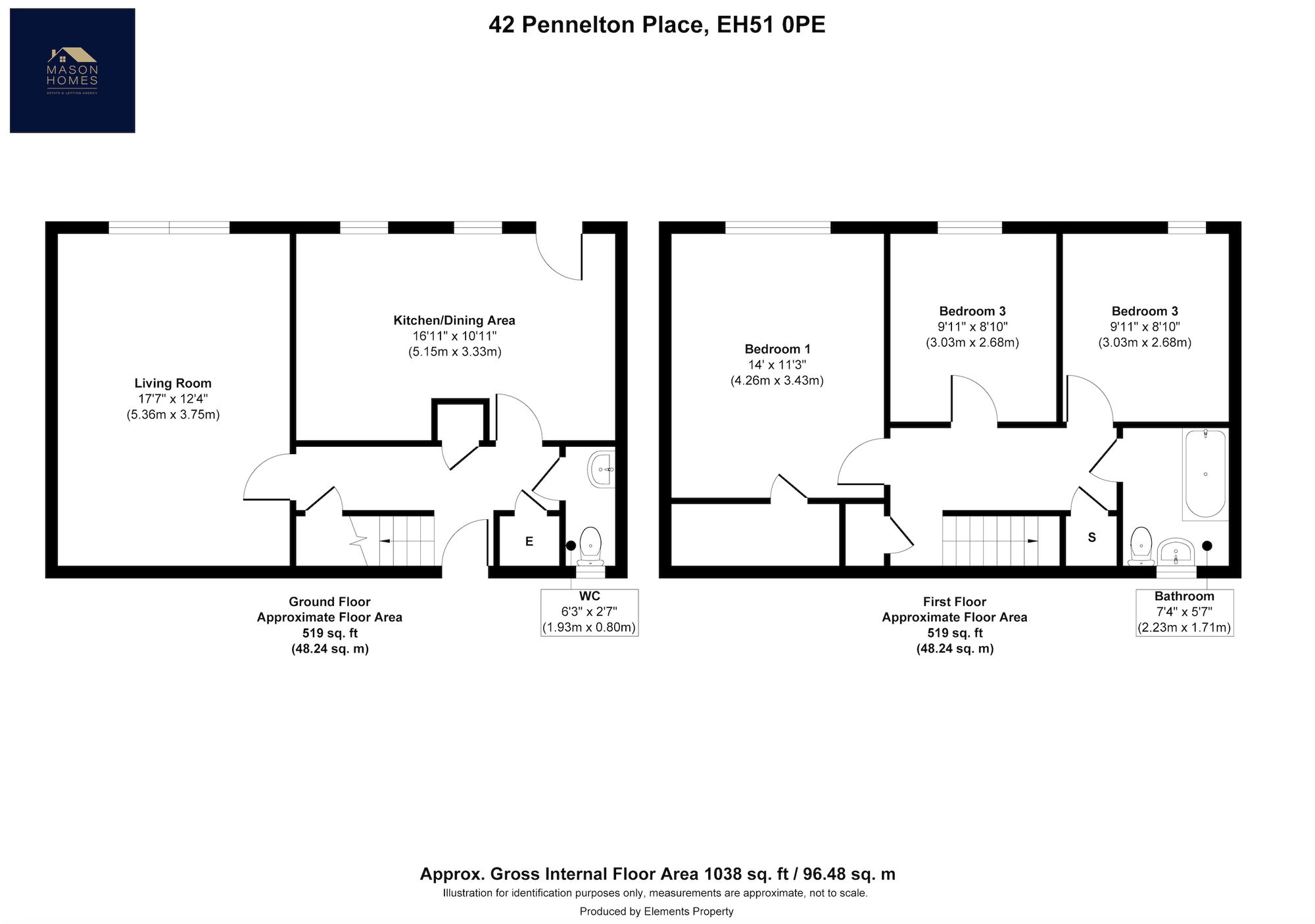 42 Pennelton Place, Bo'ness floorplan
