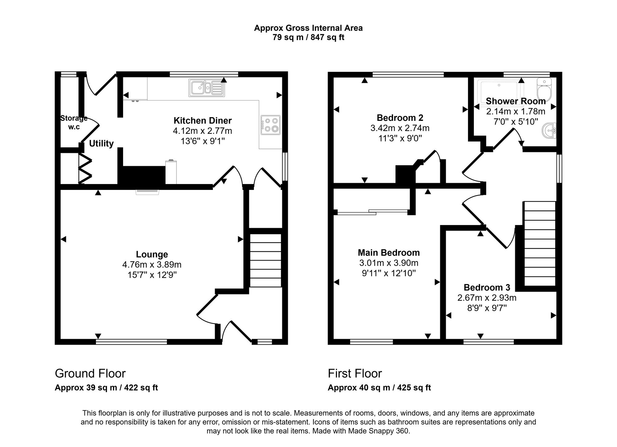 93 Inward Drive, Wigan floorplan