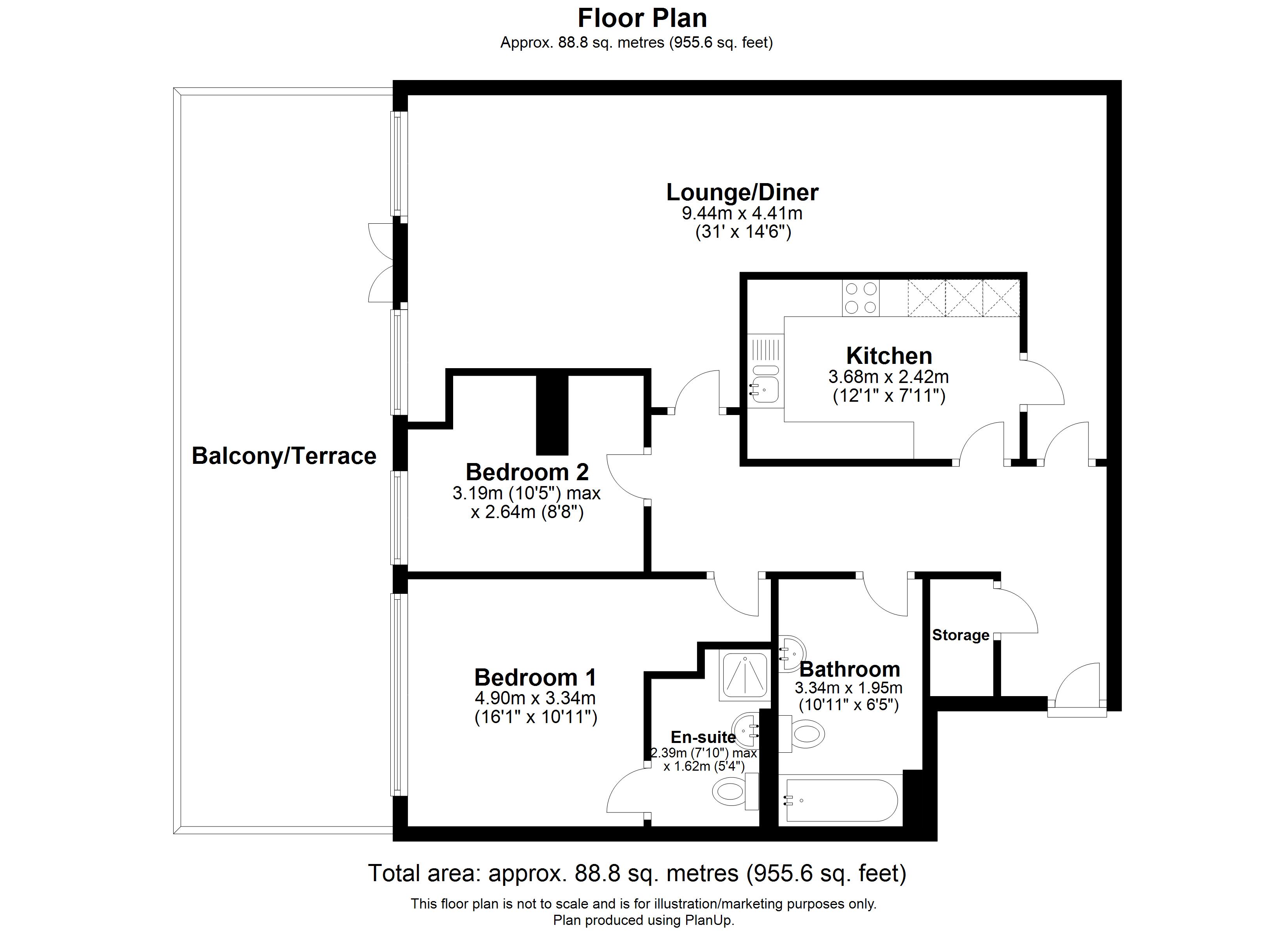 402, Platinum Apartments, Birmingham floorplan