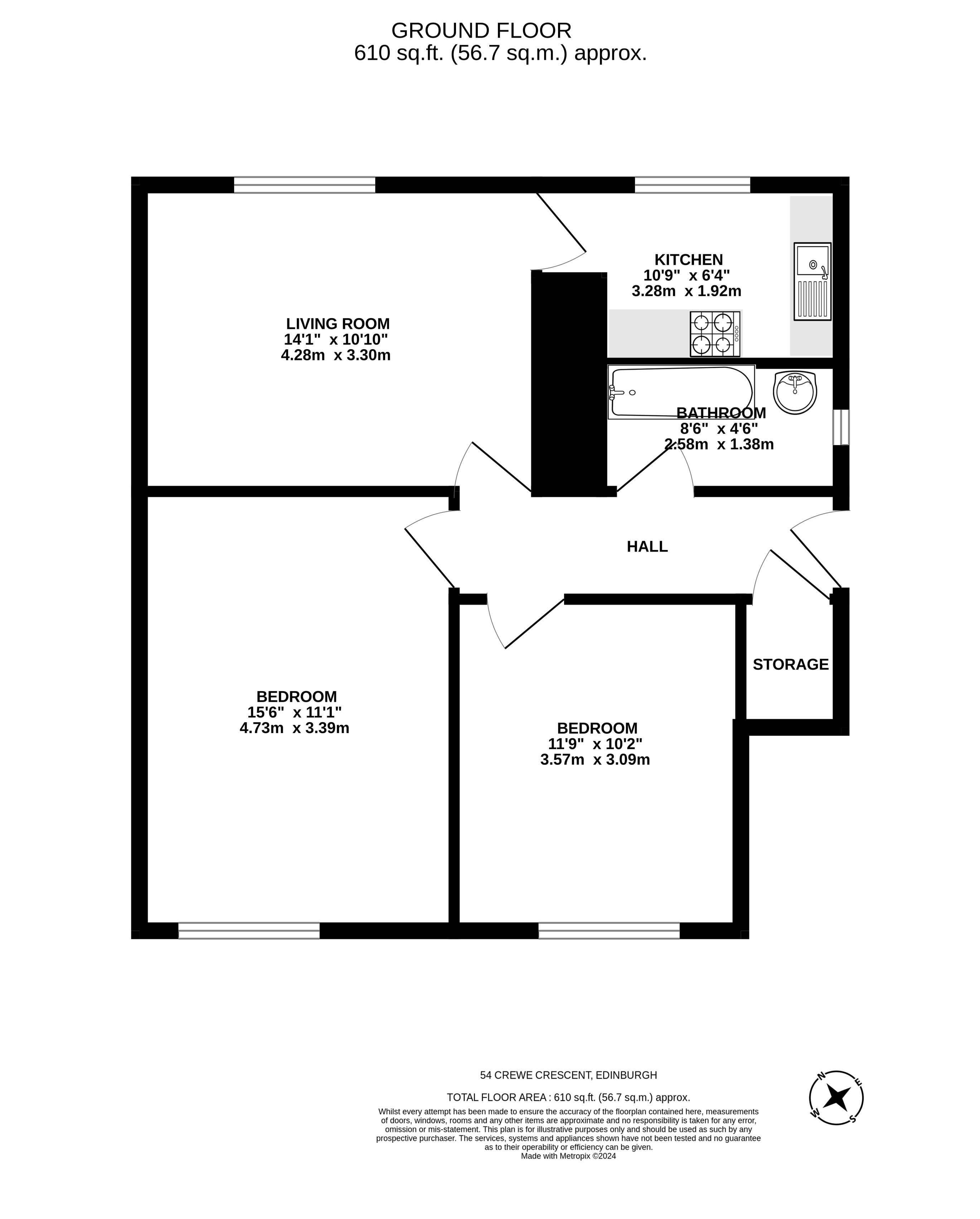 54 Crewe Crescent, Pilton, Edinburgh EH5, 2 bedroom flat for sale